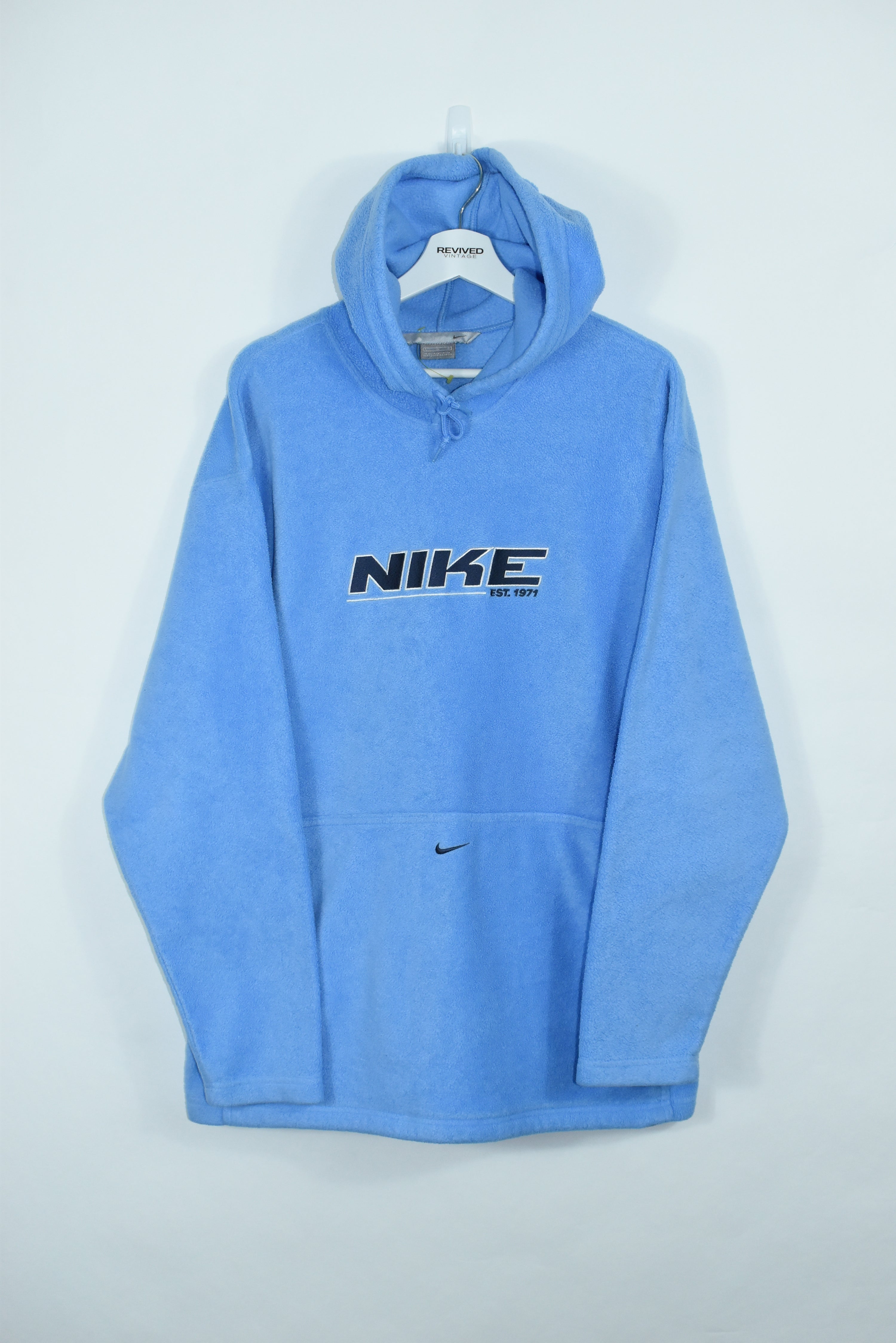 Vintage Nike Baby Blue Fleece Hoodie Xlarge