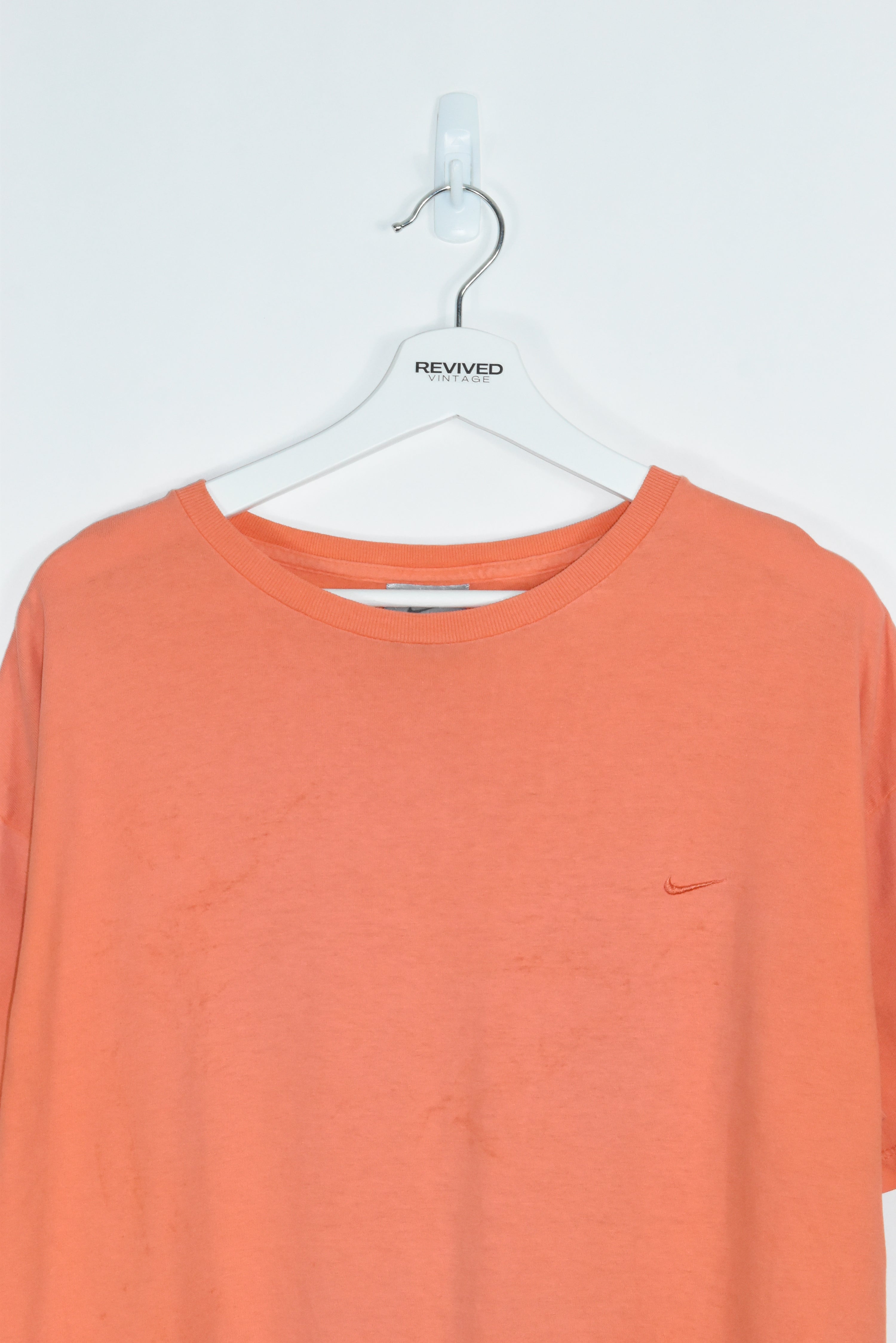 Vintage Nike Orange Swoosh Embroidery T Shirt LARGE