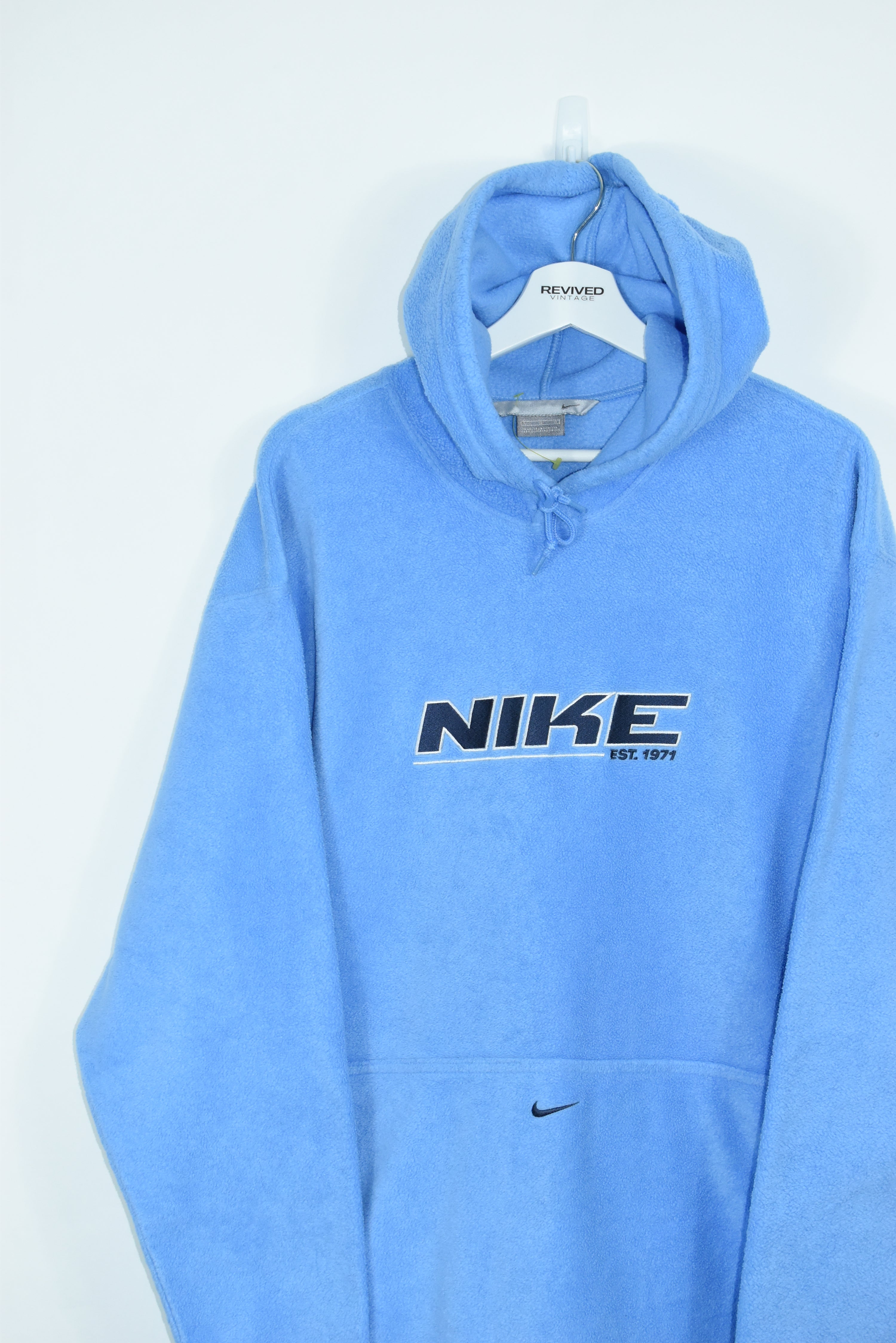 Vintage Nike Baby Blue Fleece Hoodie Xlarge