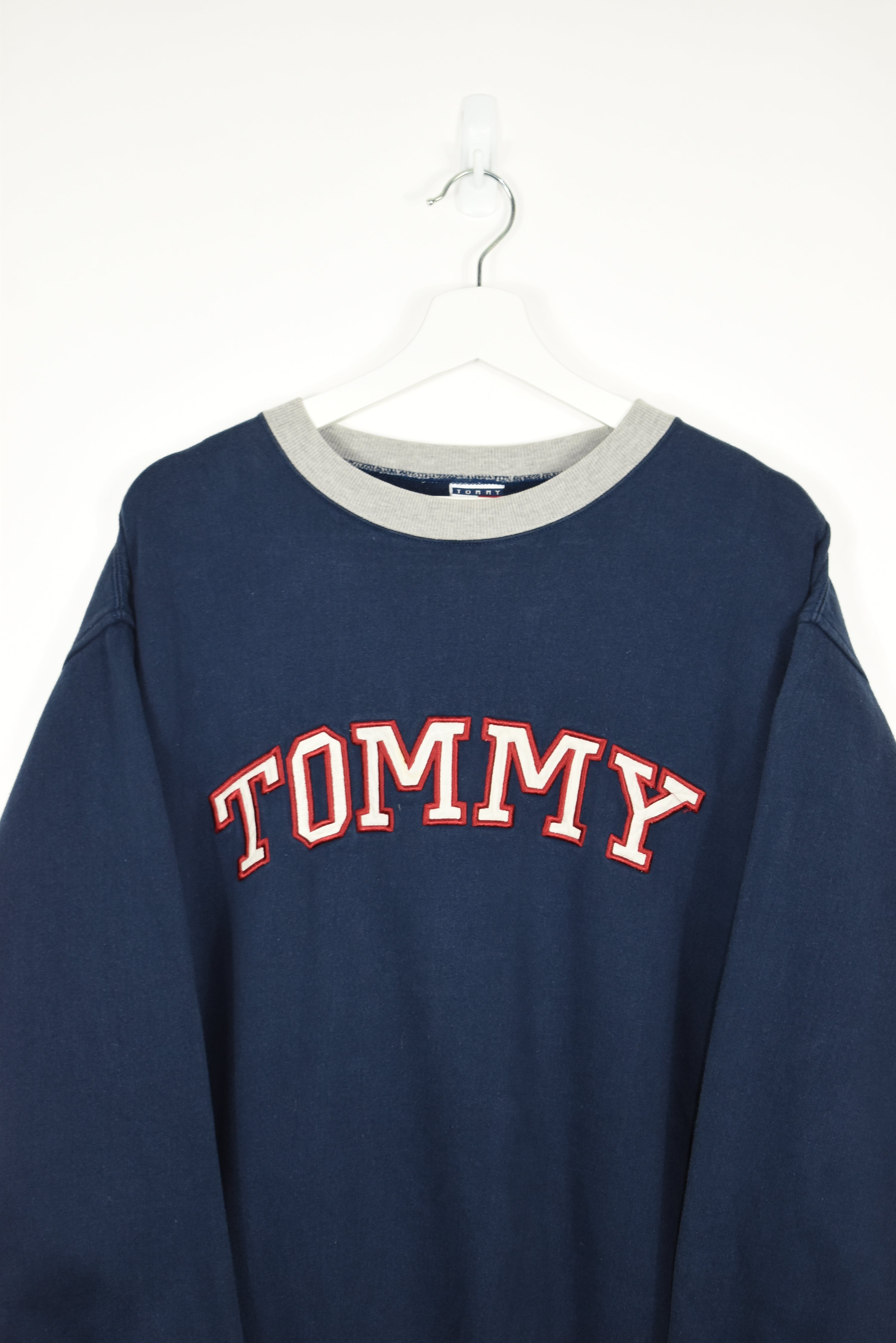 Vintage Tommy Hilfiger Double Sided Embroidery Sweatshirt LARGE