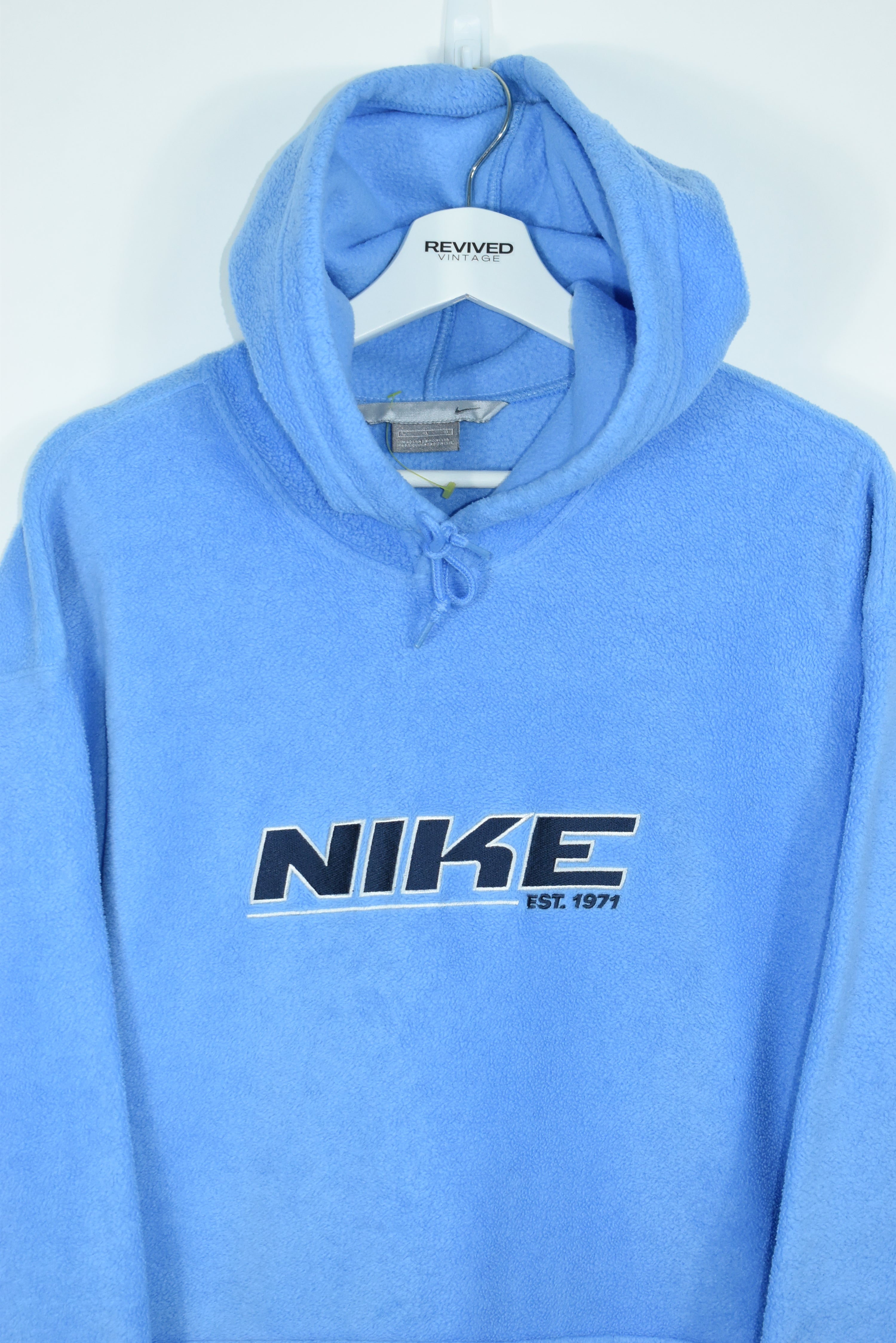 Vintage Nike Baby Blue Fleece Hoodie Xlarge