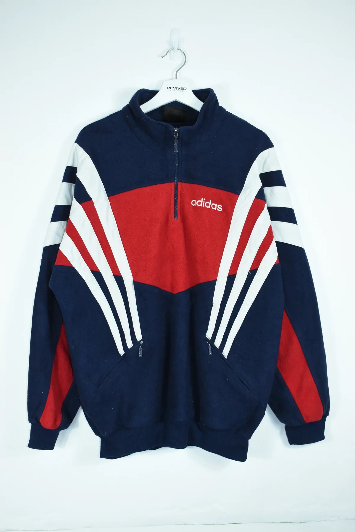 Vintage Adidas 90S Embroidery Fleece Large