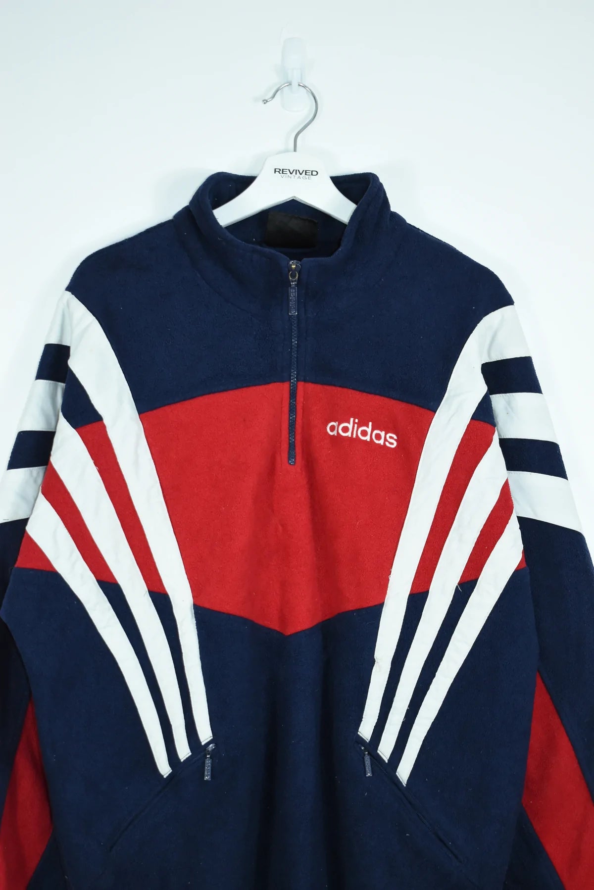 Vintage Adidas 90S Embroidery Fleece Large