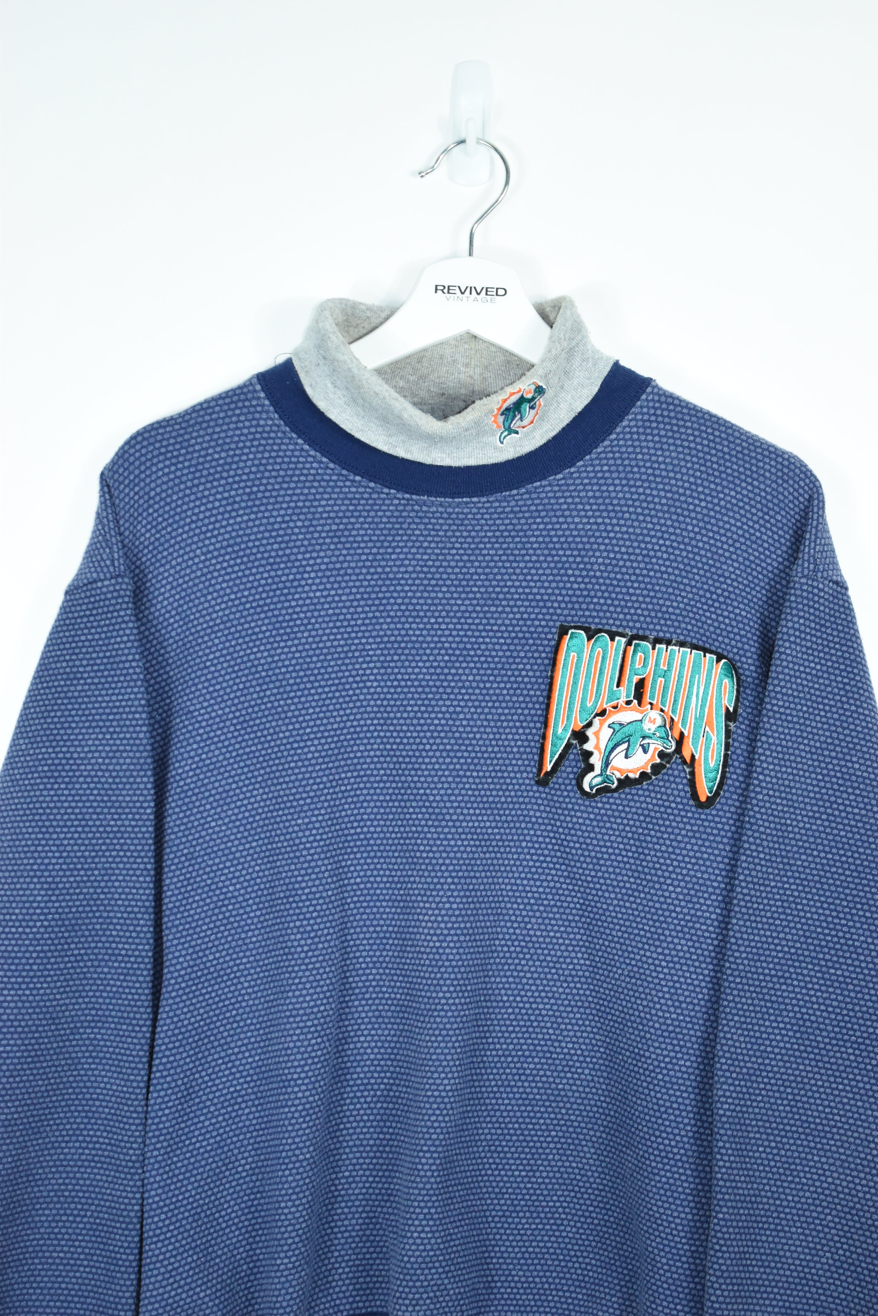 Vintage Miami Dolphins Embroidery Turtleneck Medium