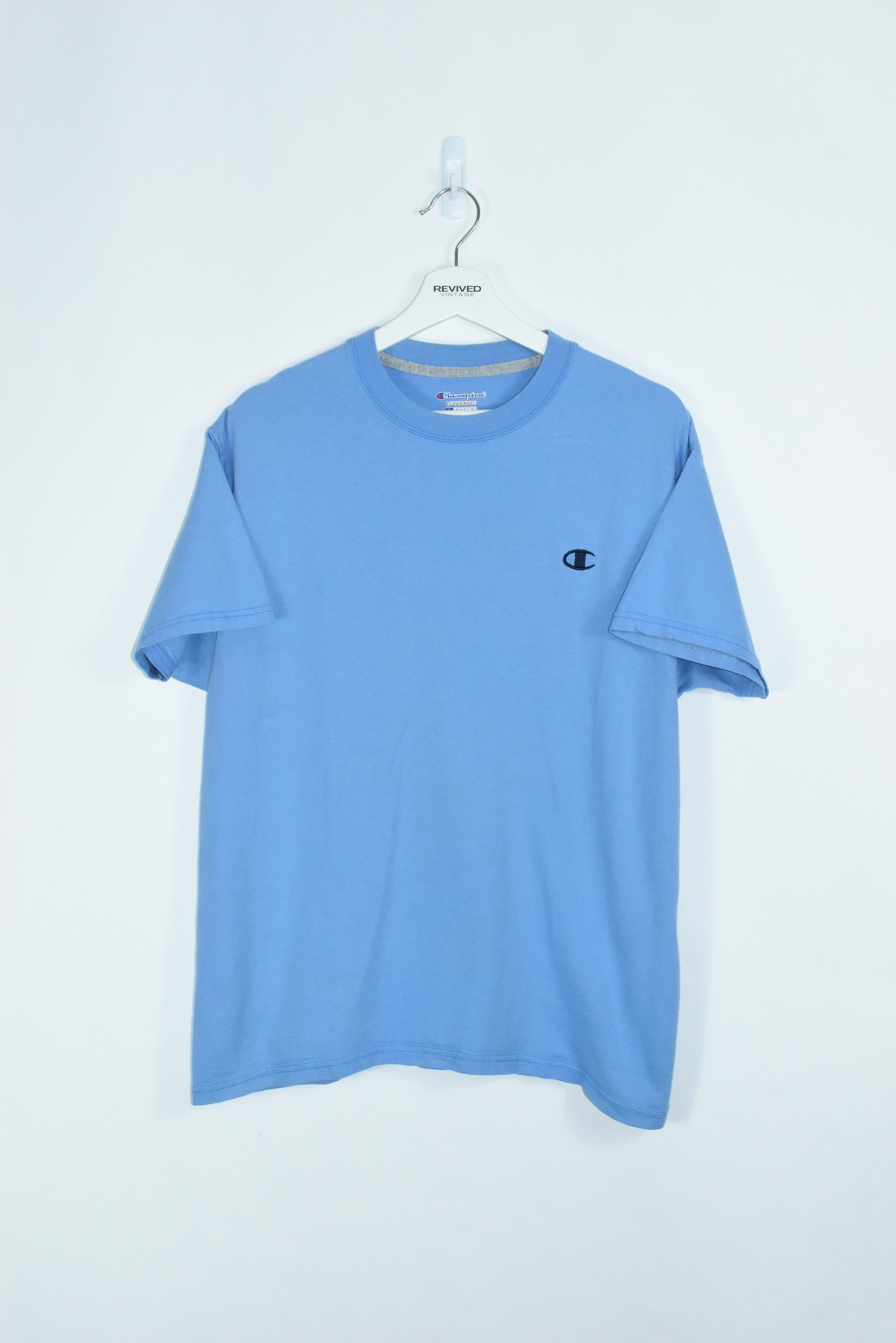 Vintage Champion Baby Blue T Shirt Medium / Large