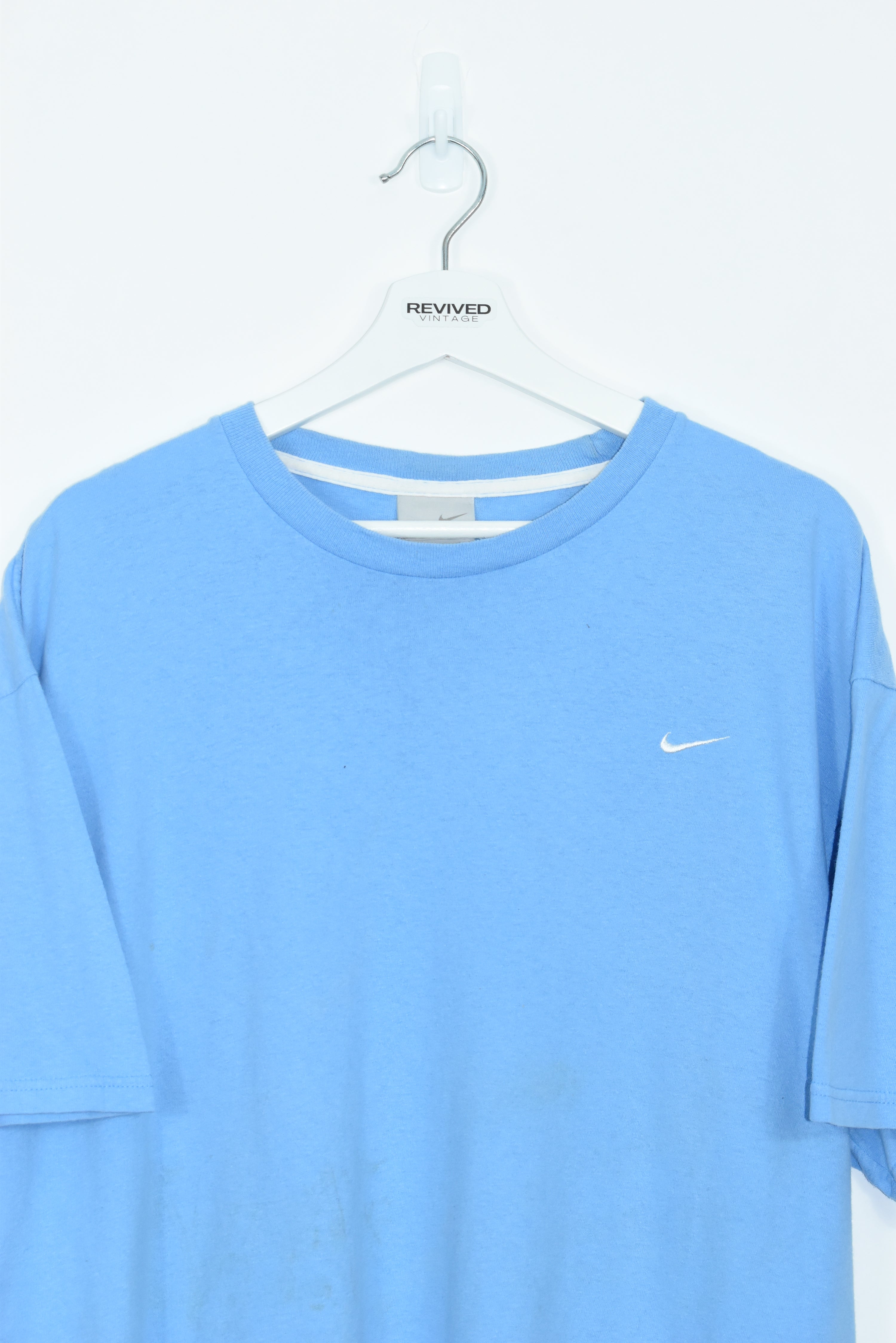 Vintage Nike Baby Blue Embroidery Swoosh T Shirt Xlarge