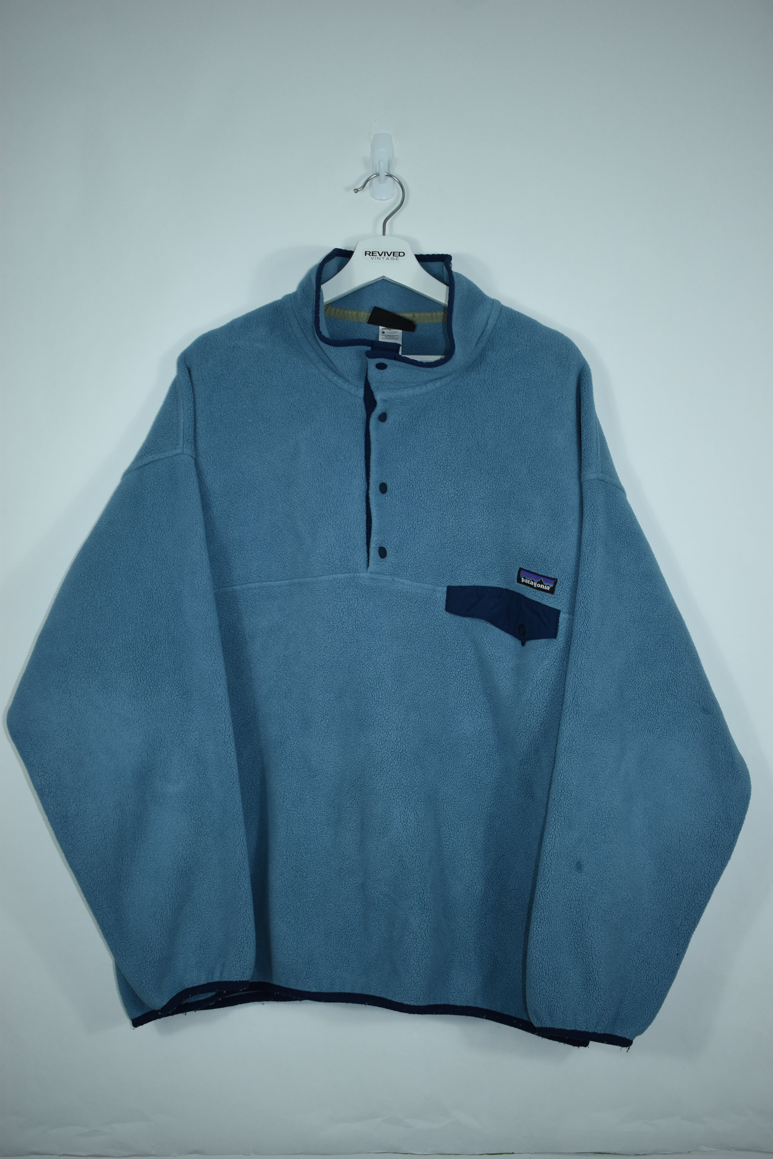 VINTAGE PATAGONIA BABY BLUE SYNCHILLA 1/4 ZIP FLEECE XXL