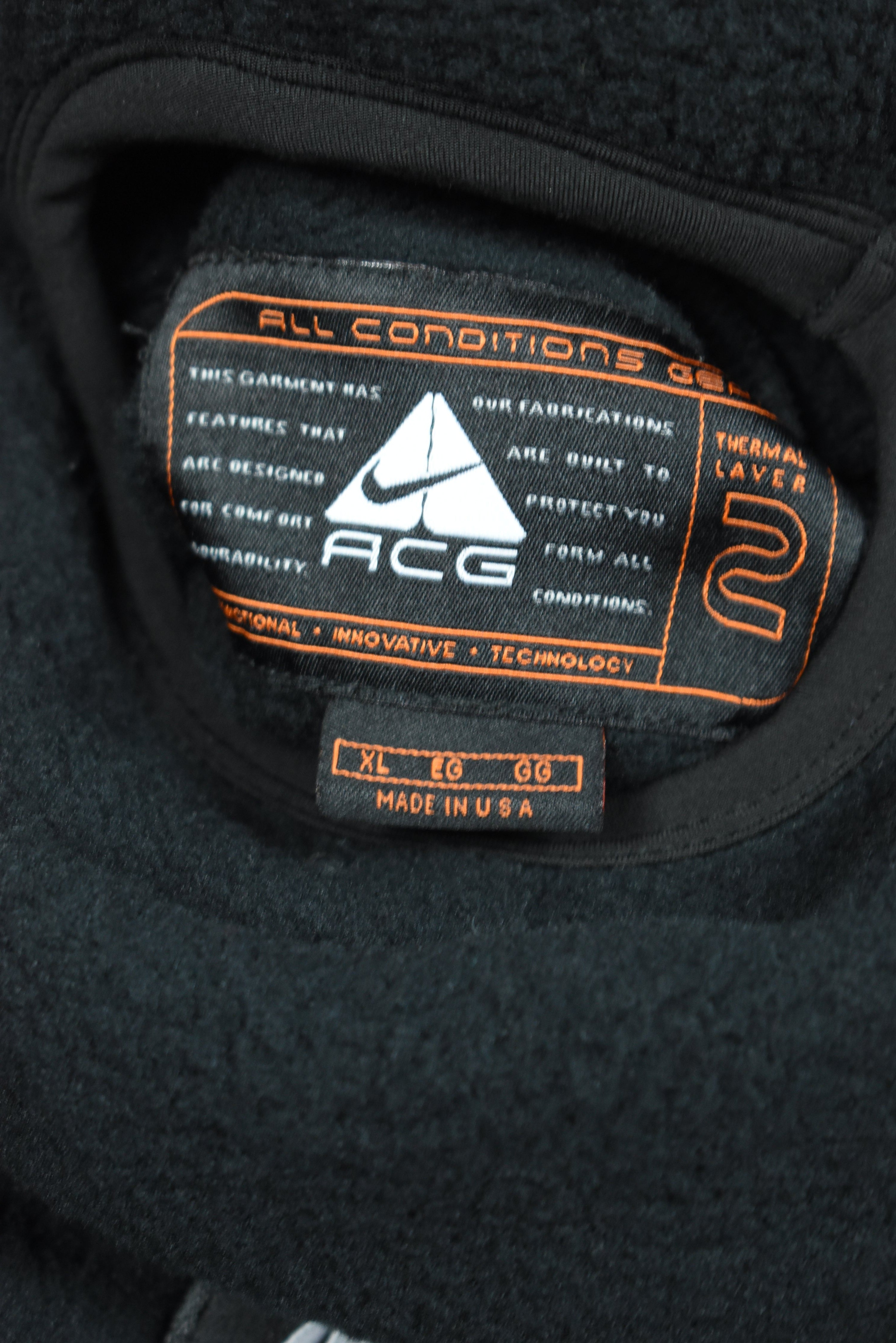 Vintage Rare Nike ACG Ninja Fleece Black