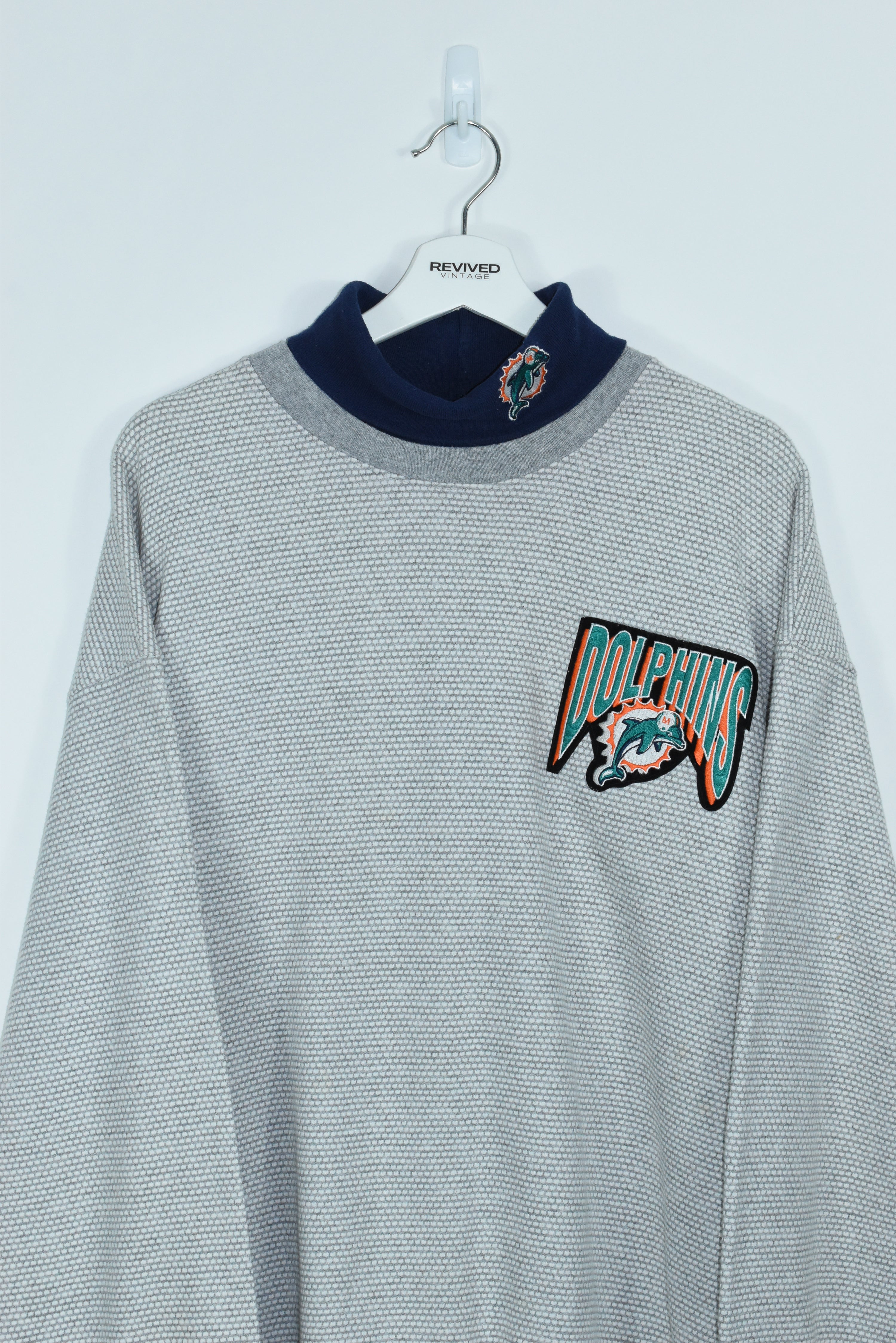 Vintage Miami Dolphins Embroidery Turtleneck Xlarge / XXL