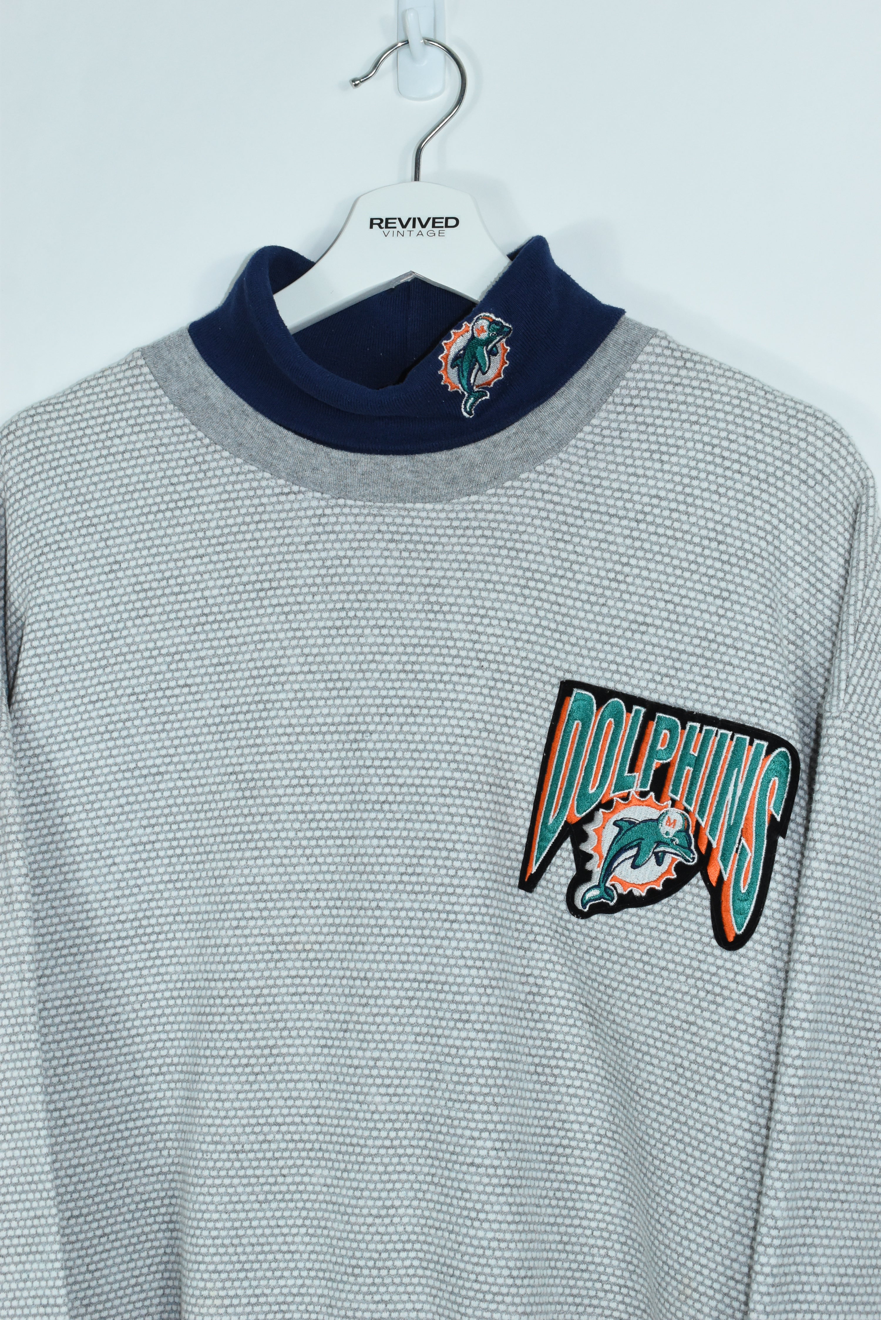 Vintage Miami Dolphins Embroidery Turtleneck Xlarge / XXL