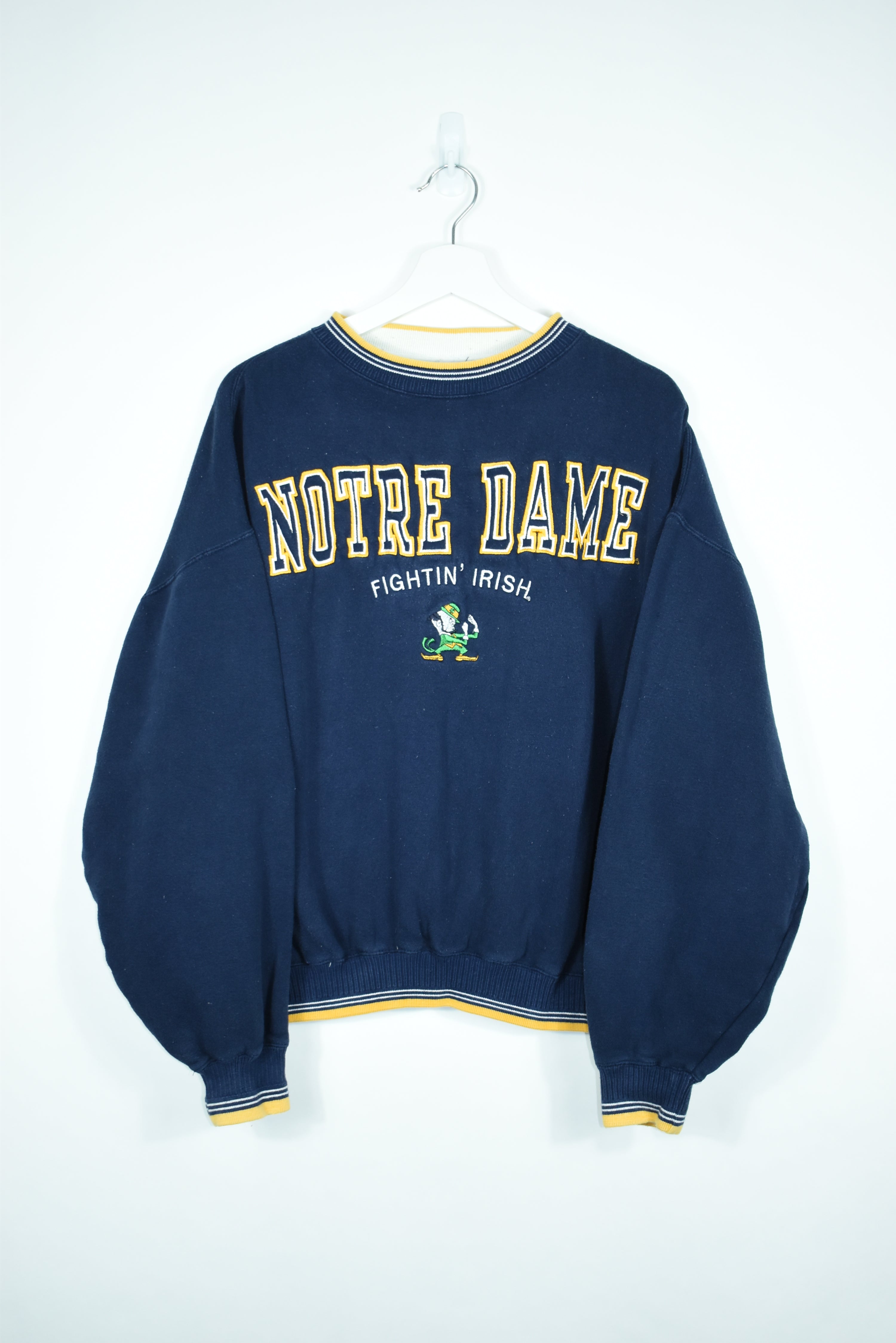 Vintage Notre Dame Embroidery Sweatshirt MEDIUM