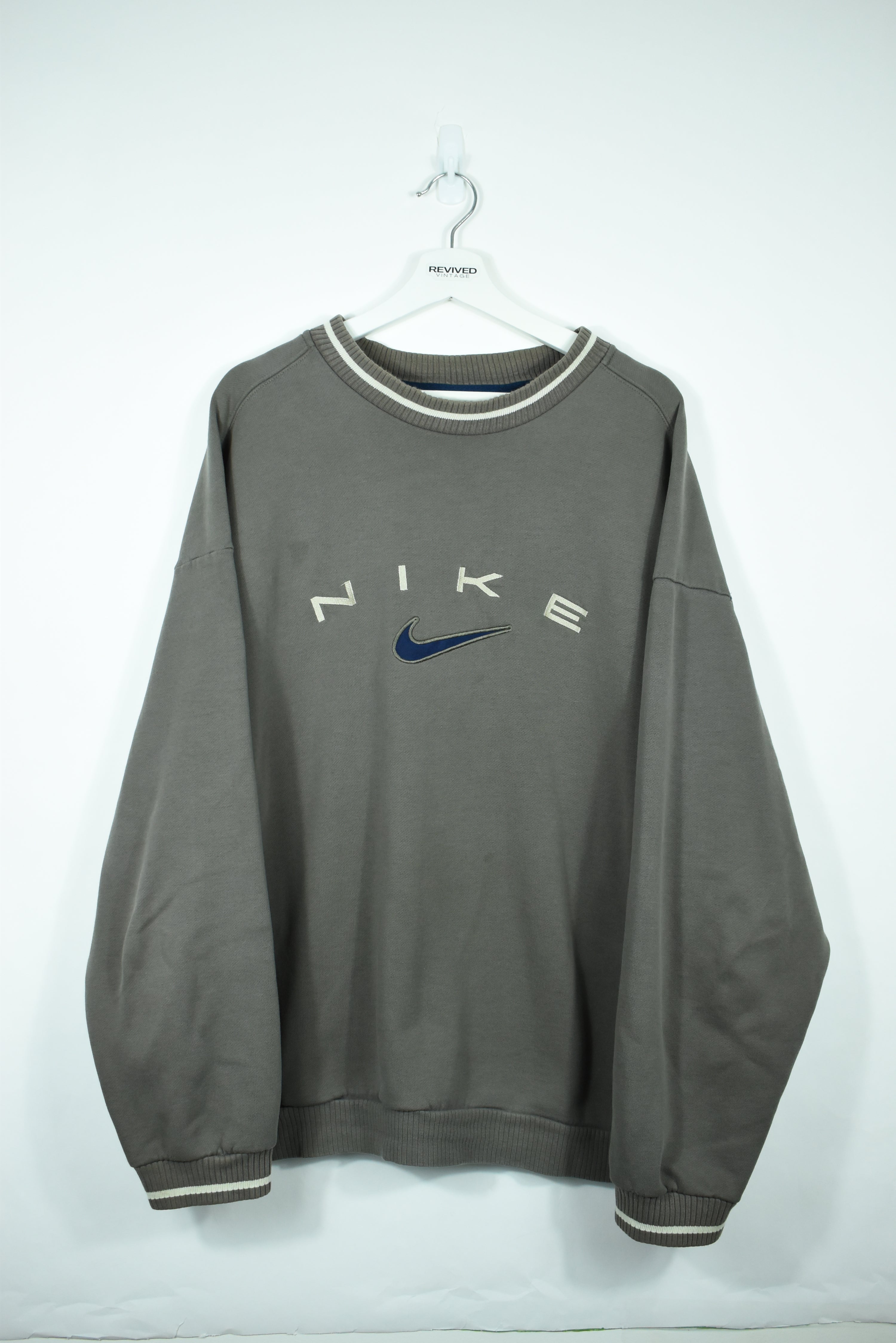 Vintage Brown Nike Embroidery Sweatshirt XXL