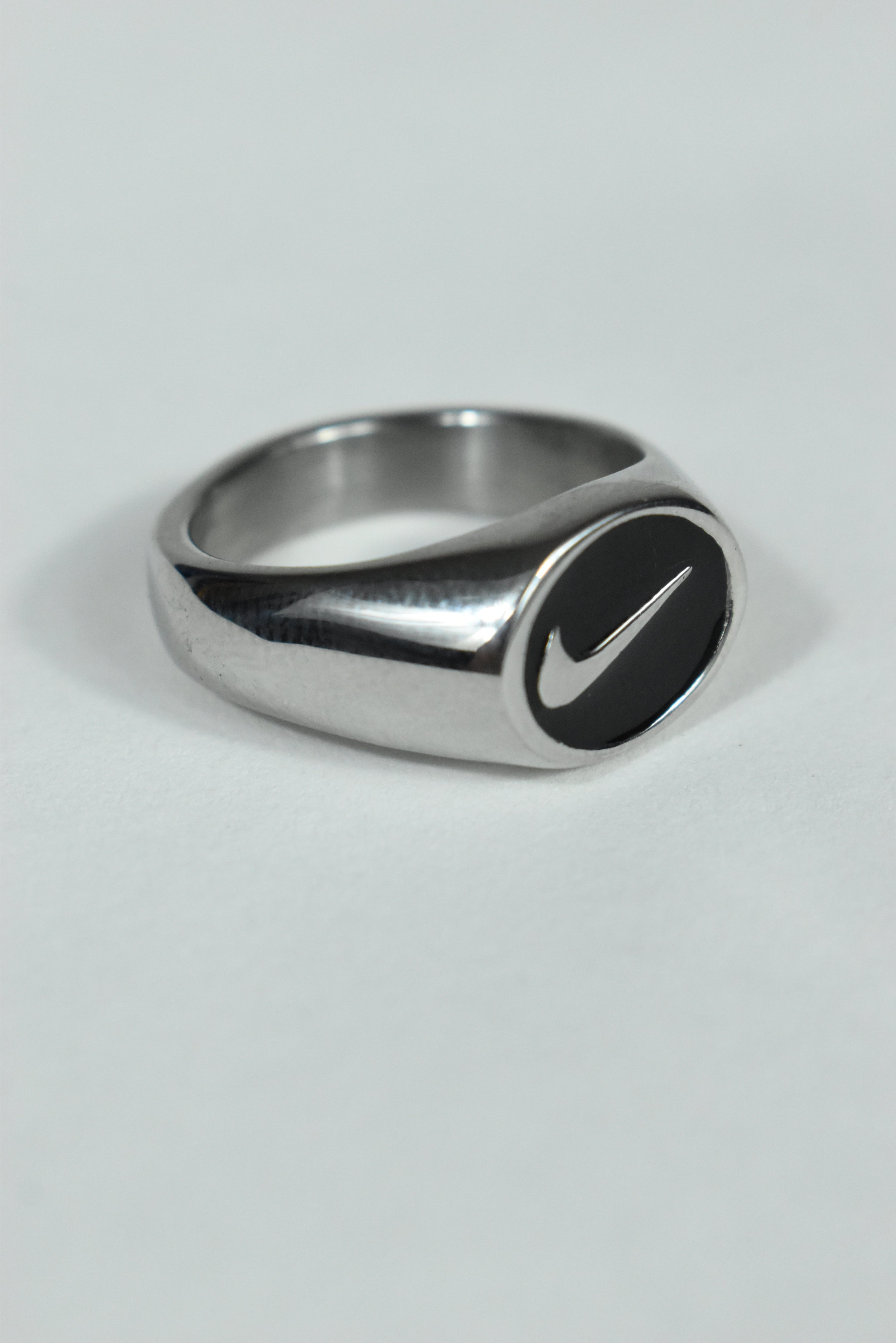 New Nike Swoosh Bold Ring Silver