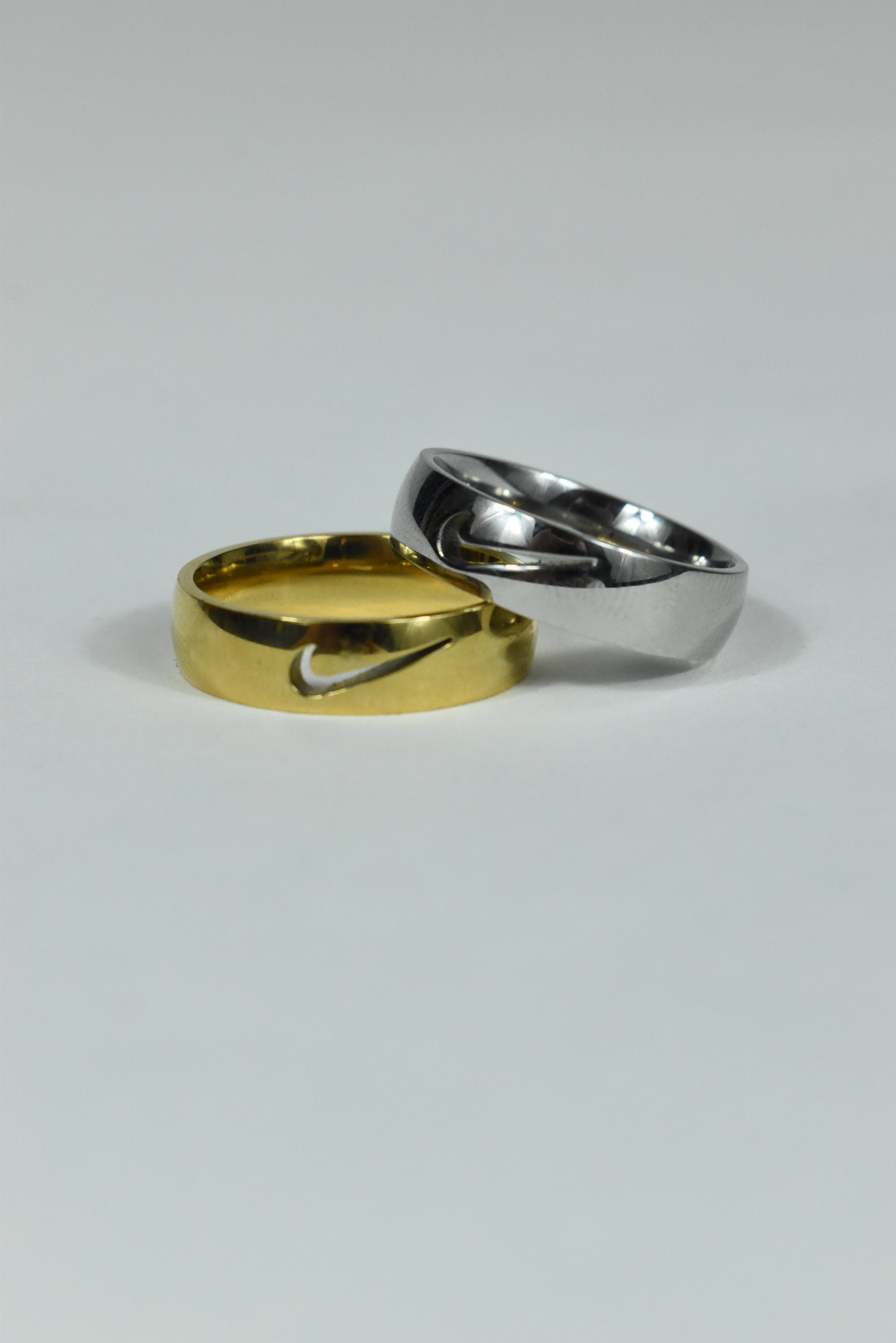 New Unisex Nike Cutout Ring Silver
