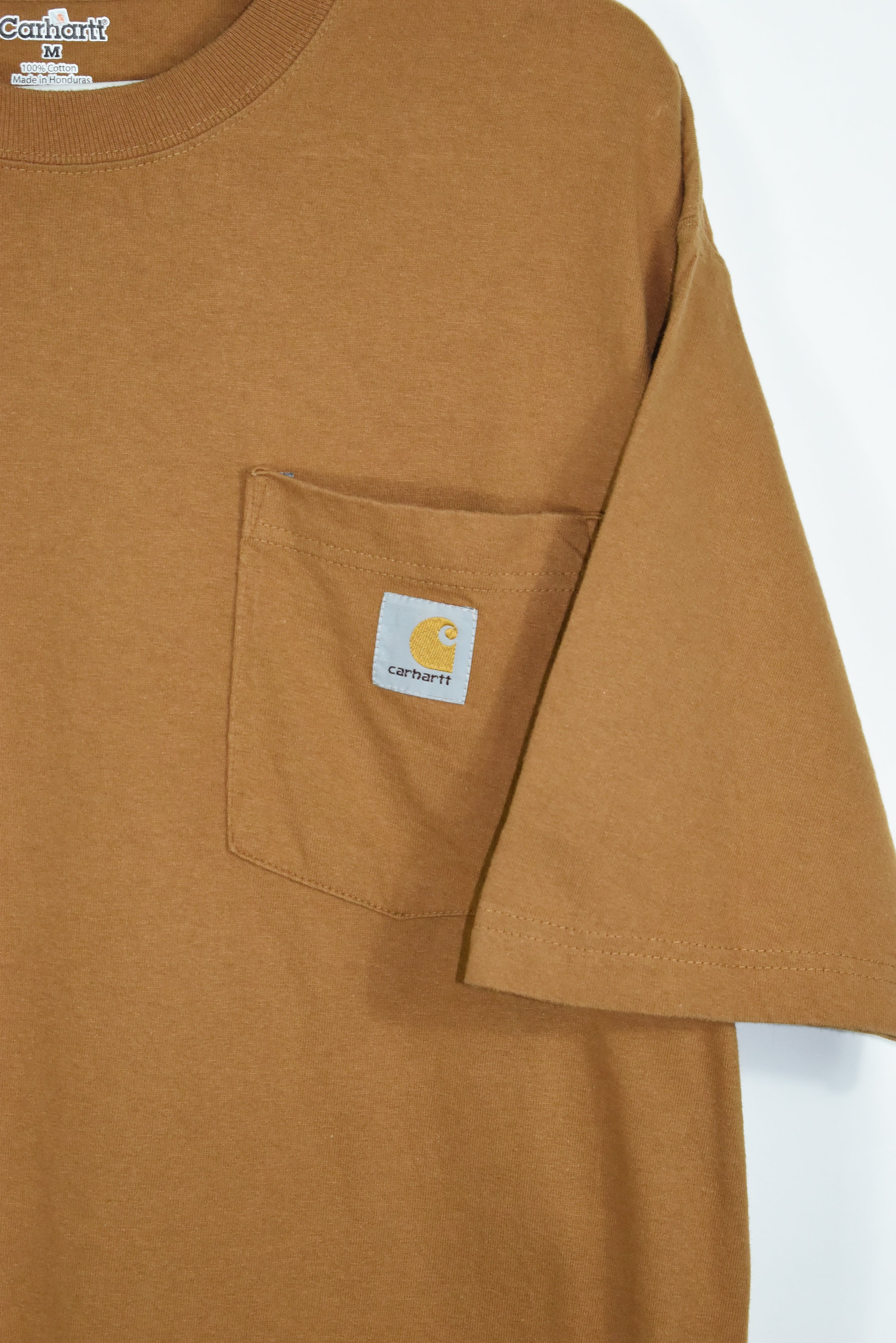 Vintage Carhartt Brown Embroidery T Shirt Medium