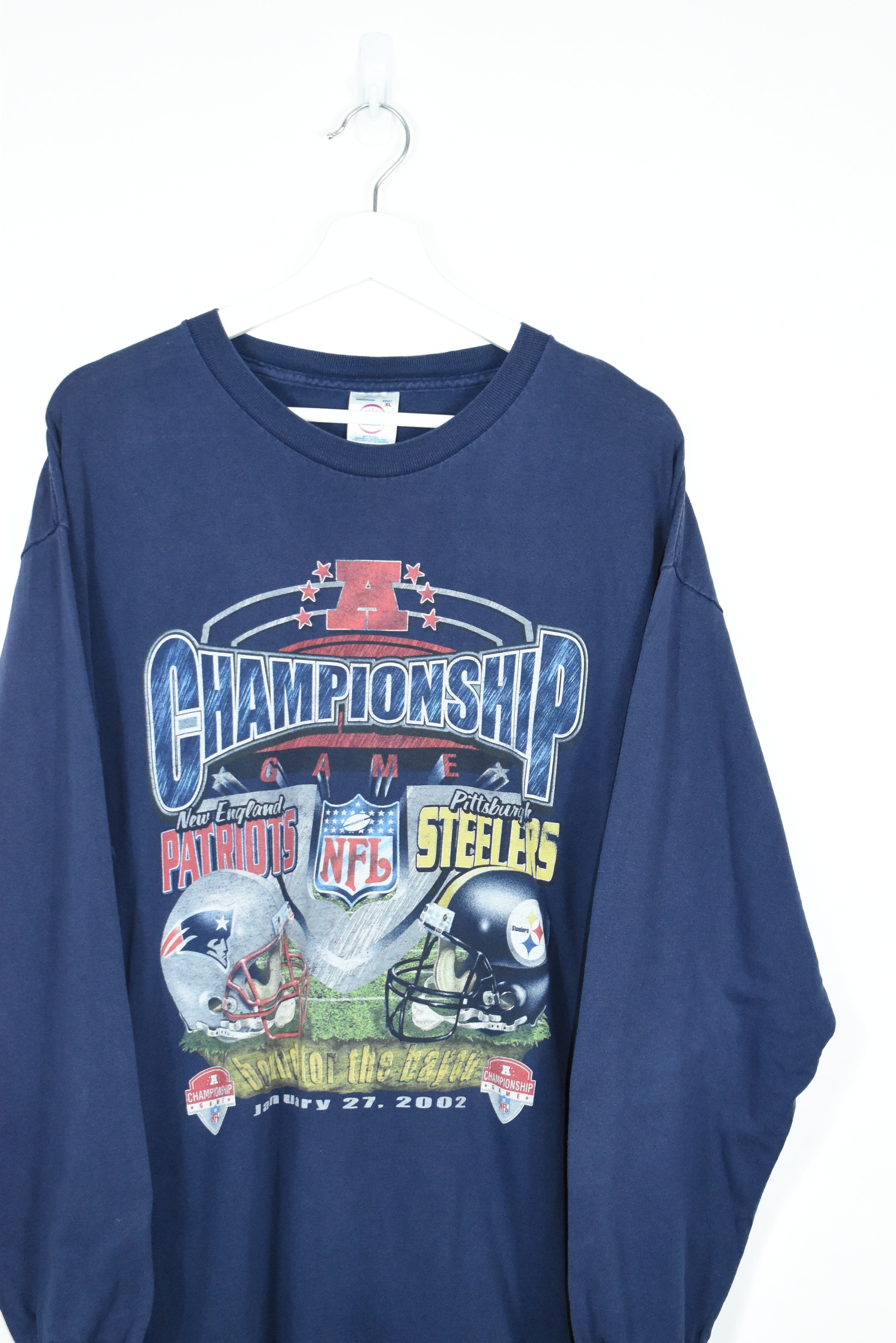 Vintage 2002 Patriots V Steelers Championship Long Sleeve Xlarge