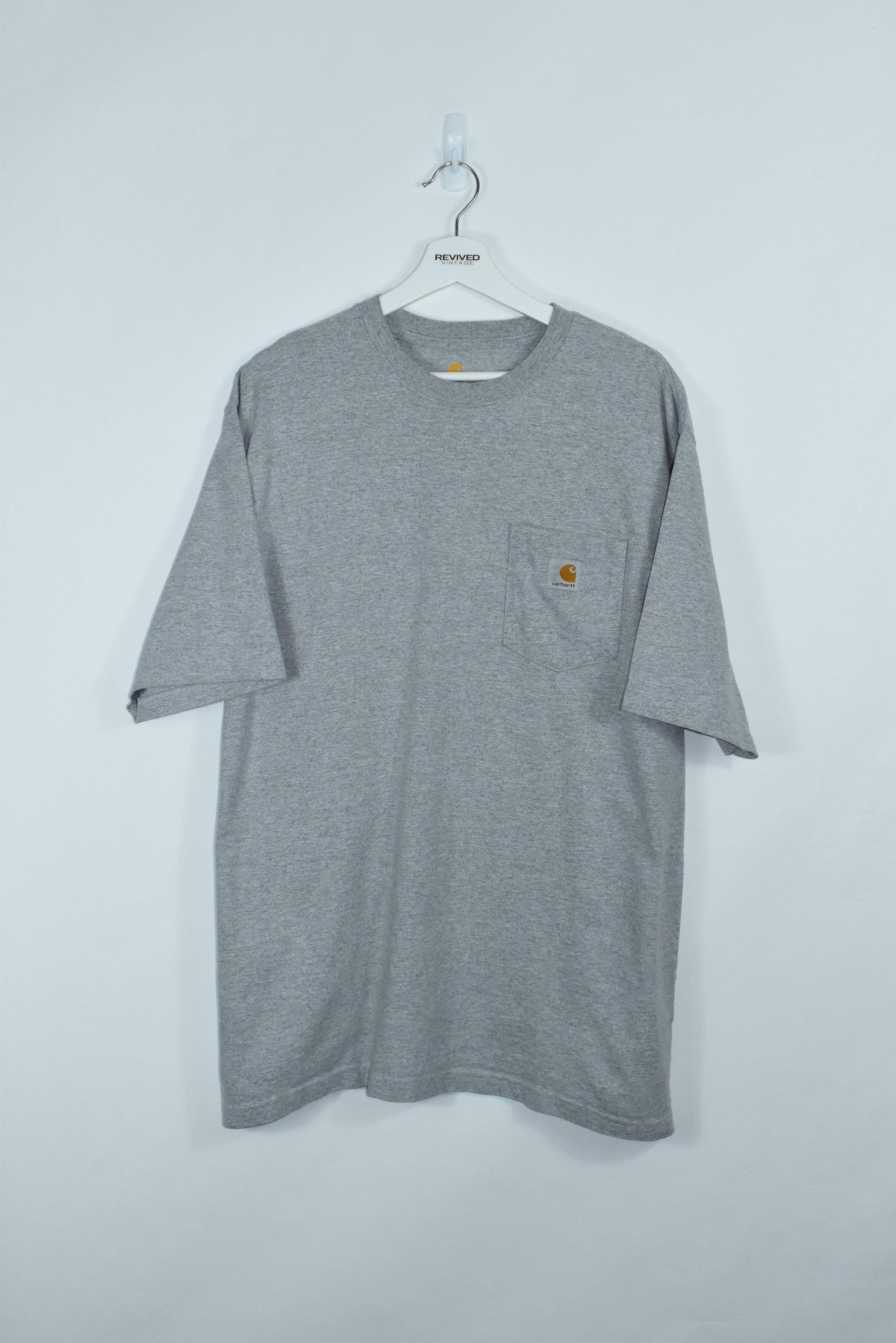 Vintage Carhartt Grey Embroidery Logo T Shirt Xlarge