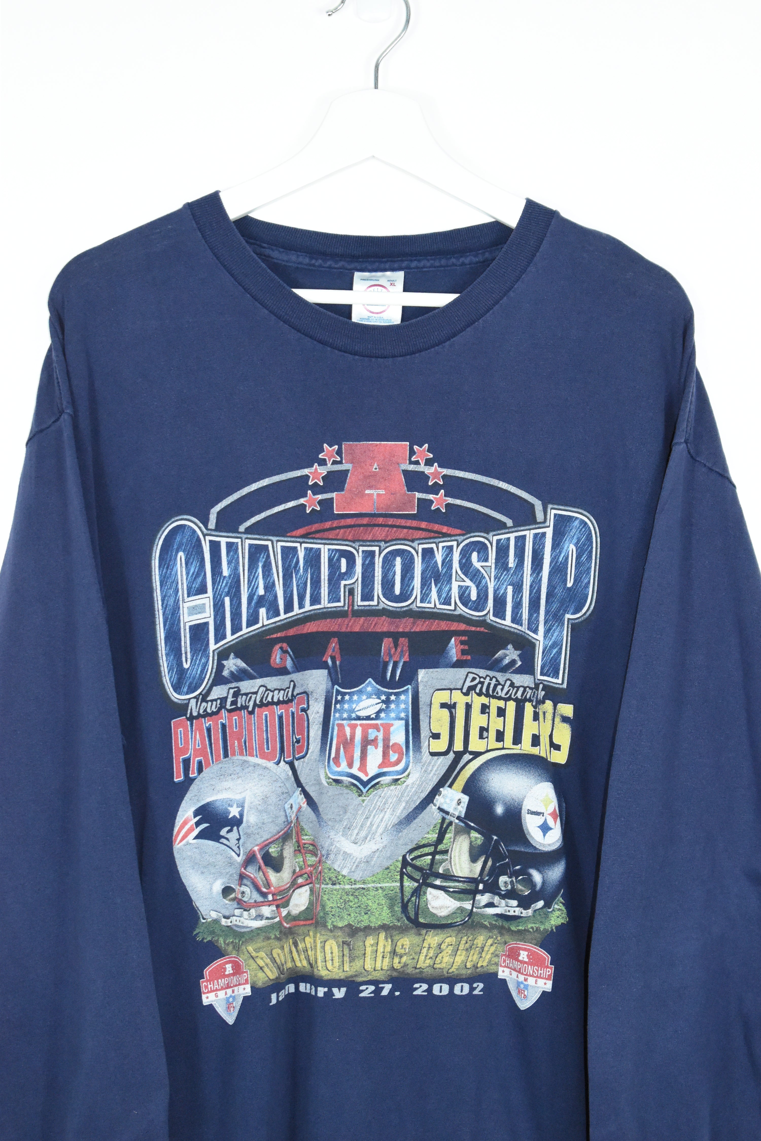Vintage 2002 Patriots V Steelers Championship Long Sleeve Xlarge