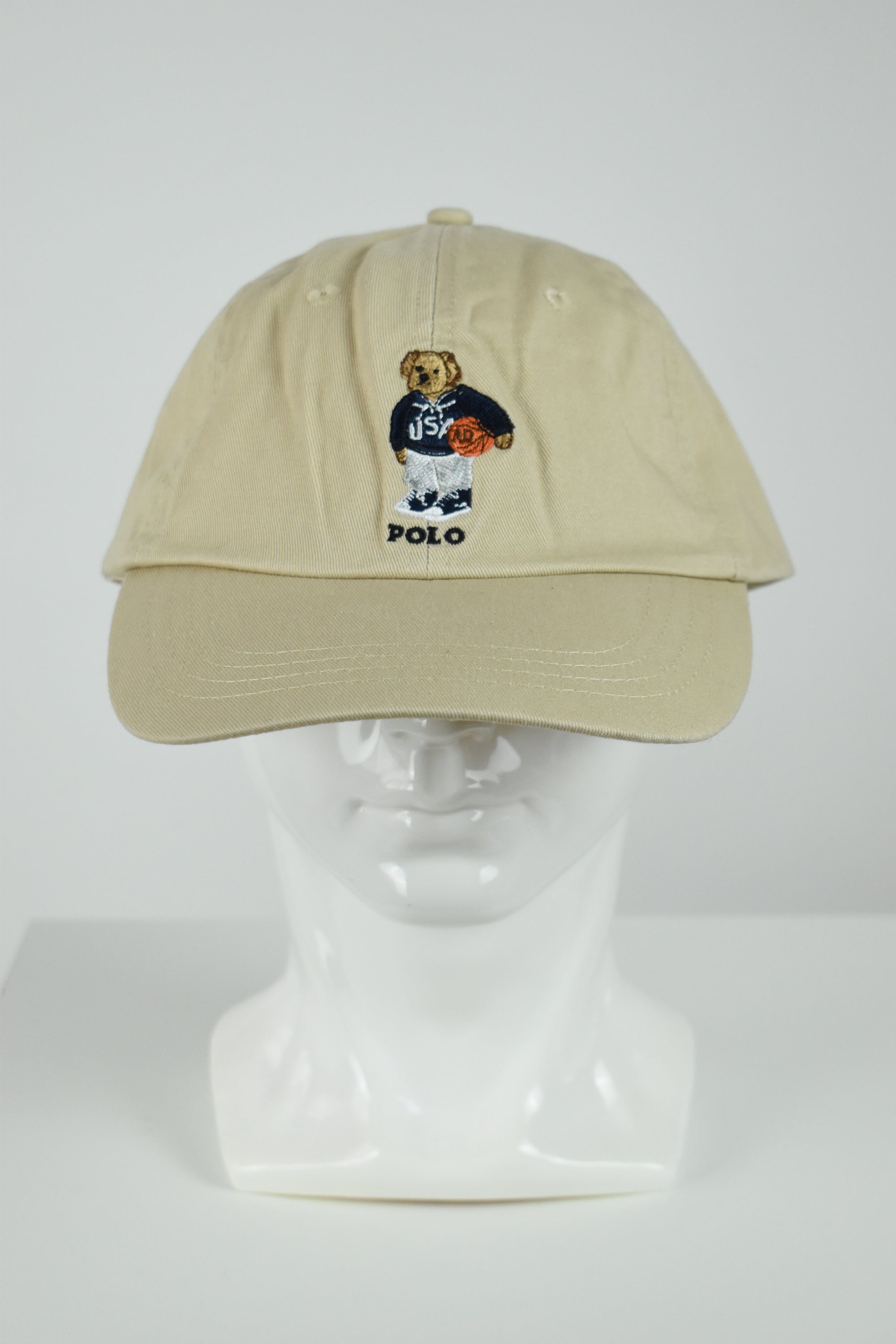 New Ralph Lauren Polo Bear Basketball Cap Beige OS