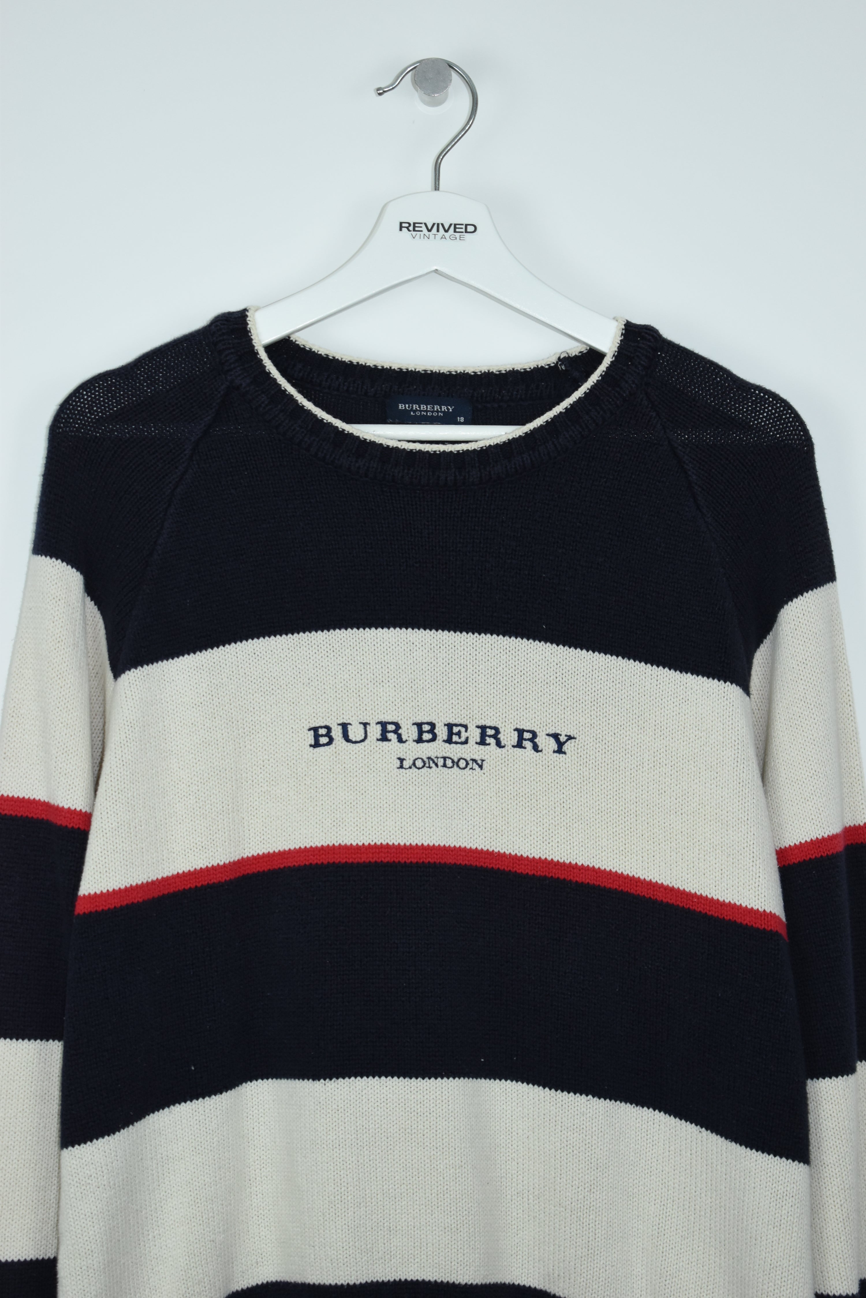 Vintage Burberry Embroidery Knit Sweater Small