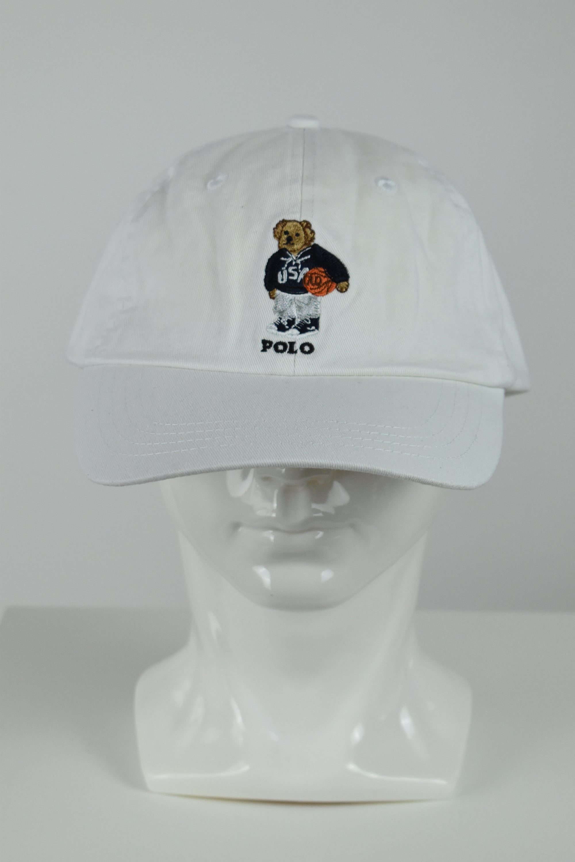 New Ralph Lauren Polo Bear Basketball Cap White OS