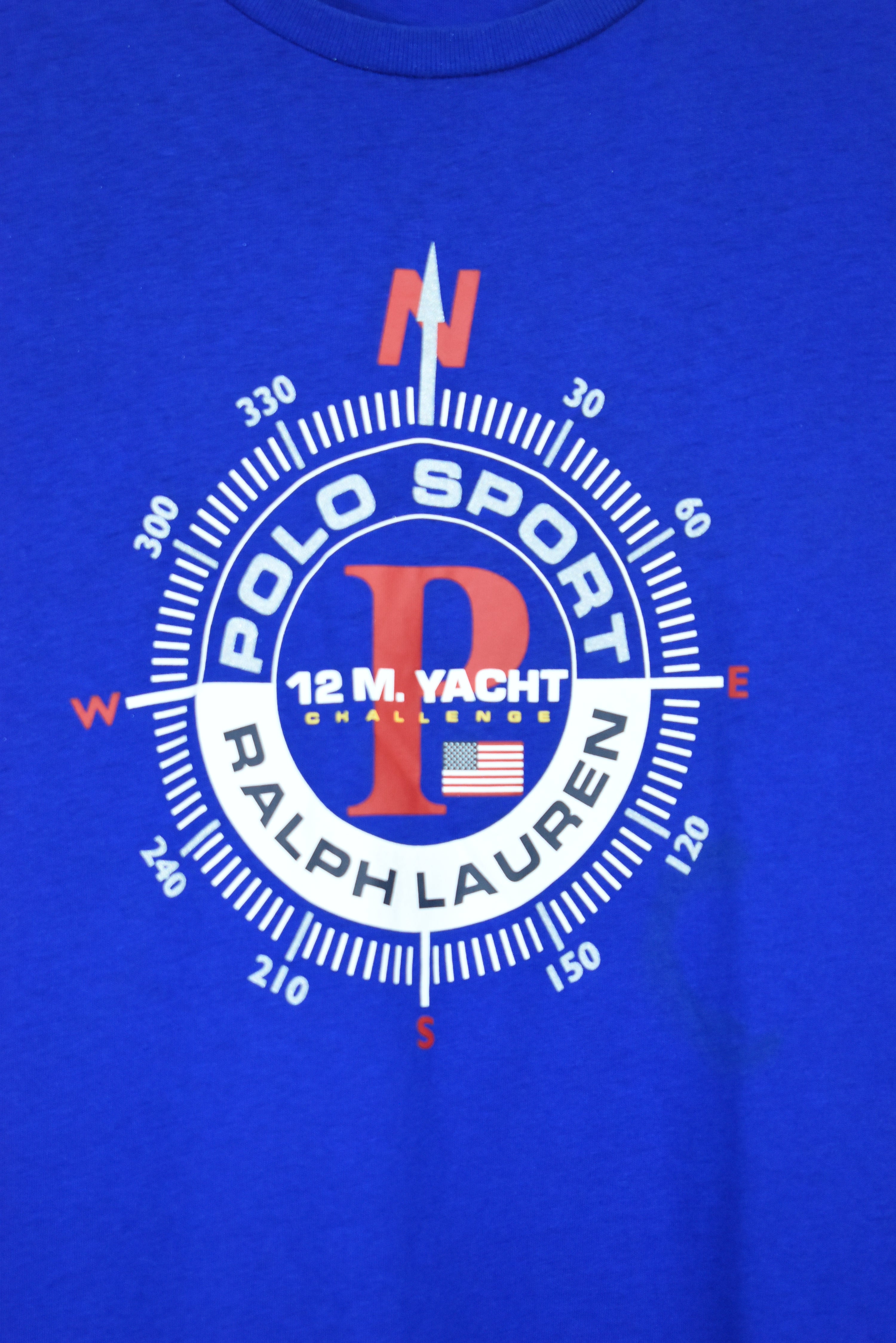 VINTAGE POLO SPORT PRINT T SHIRT MEDIUM