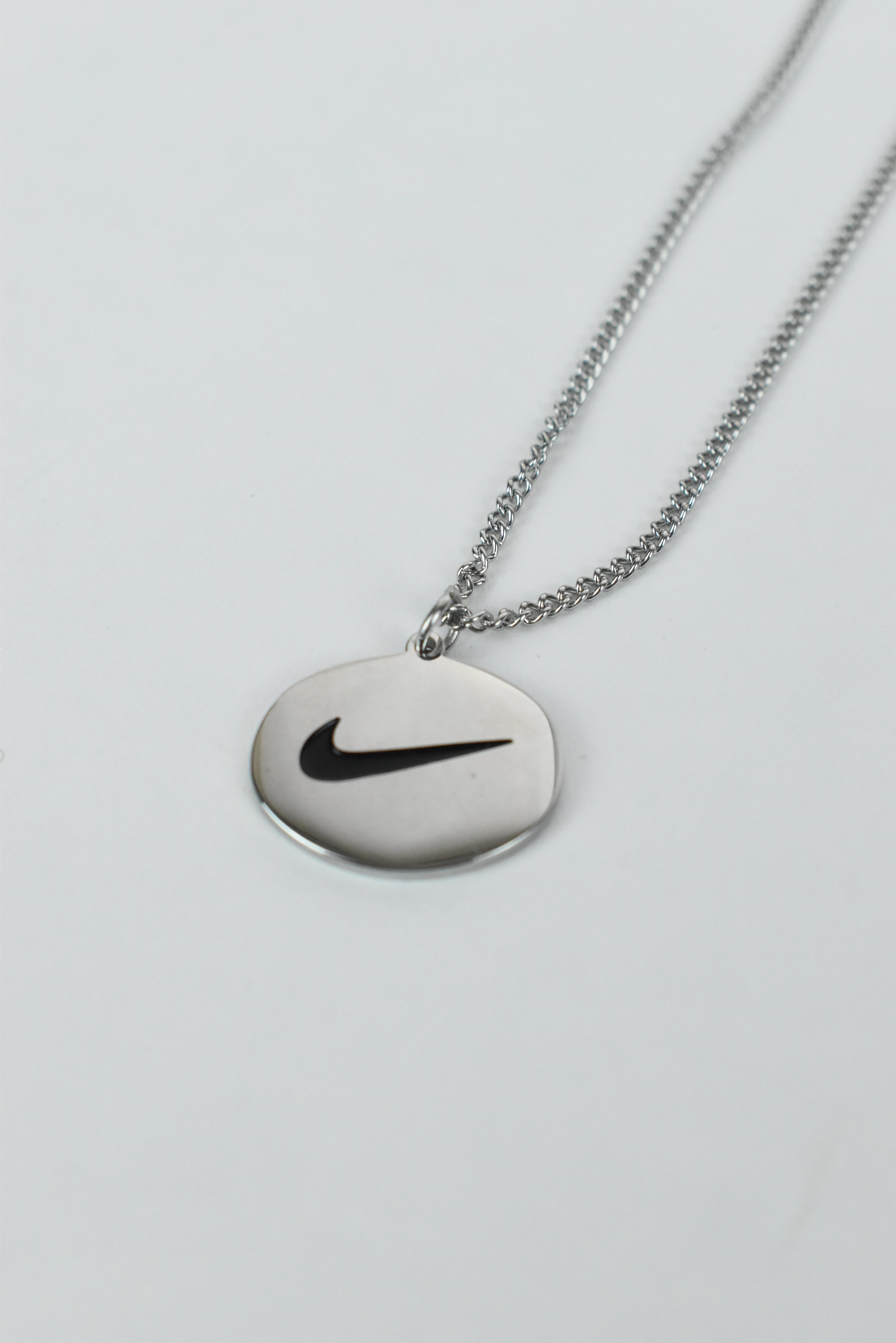New Nike Swoosh Necklace Silver Bootleg