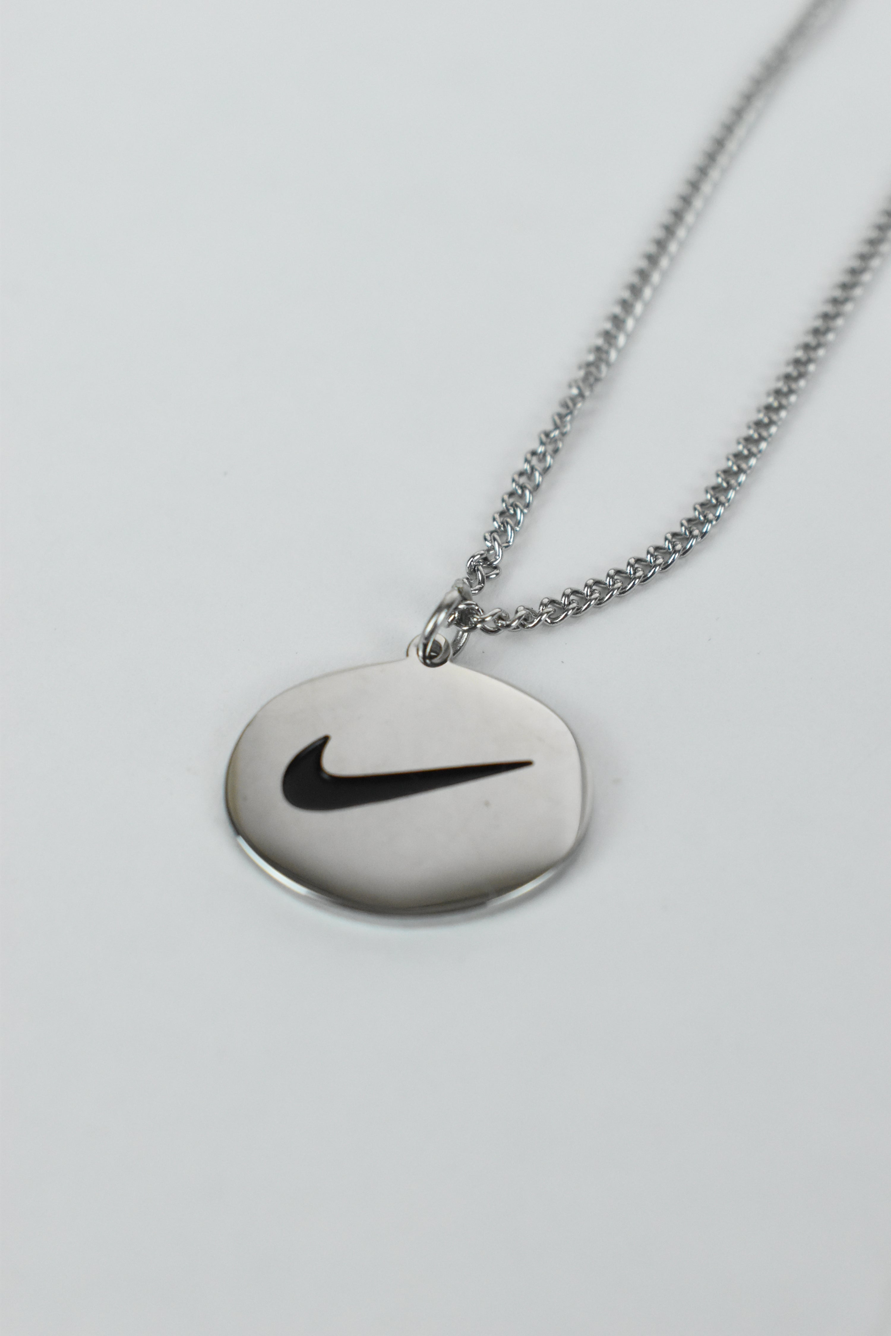 New Nike Swoosh Necklace Silver Bootleg