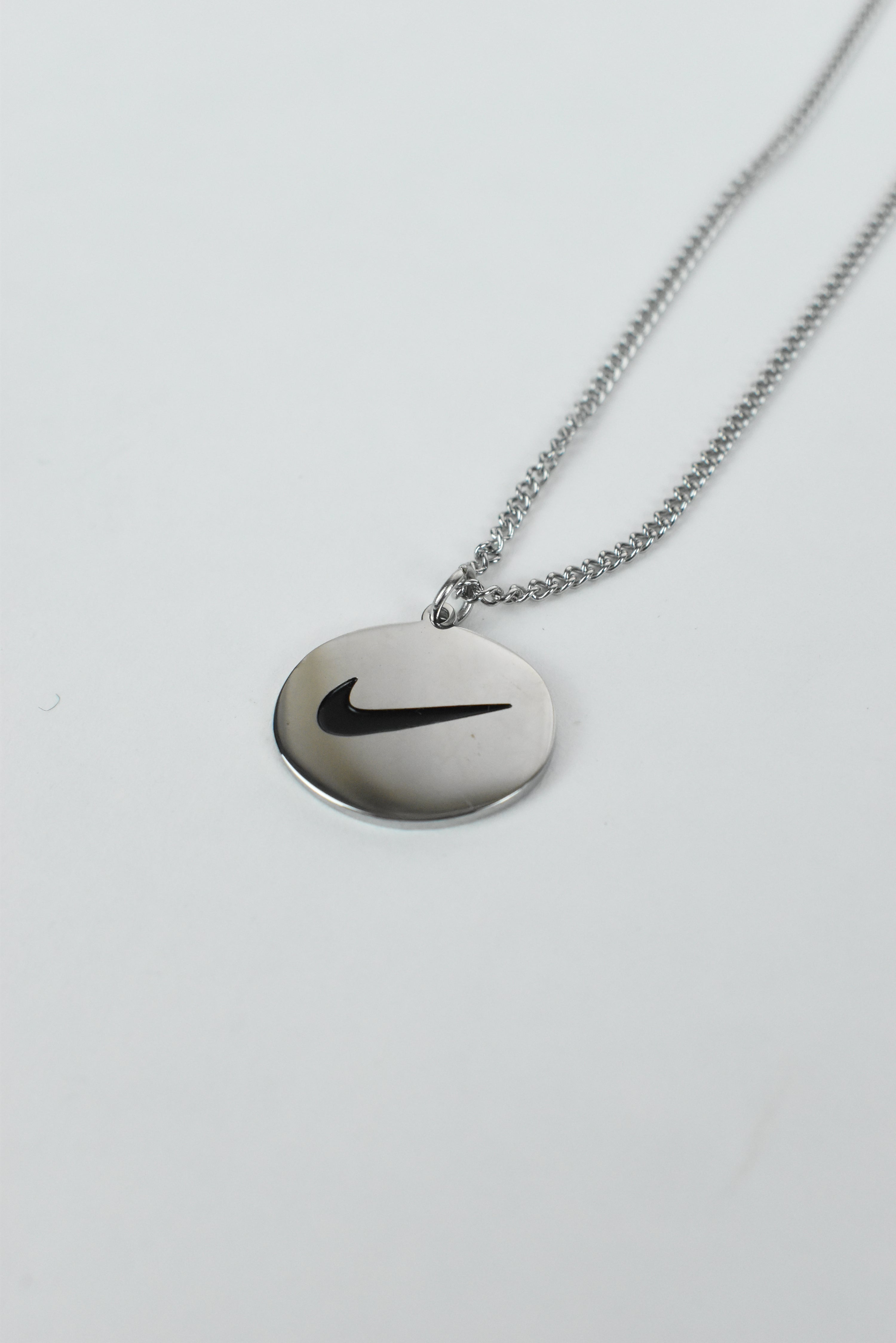 New Nike Swoosh Necklace Silver Bootleg