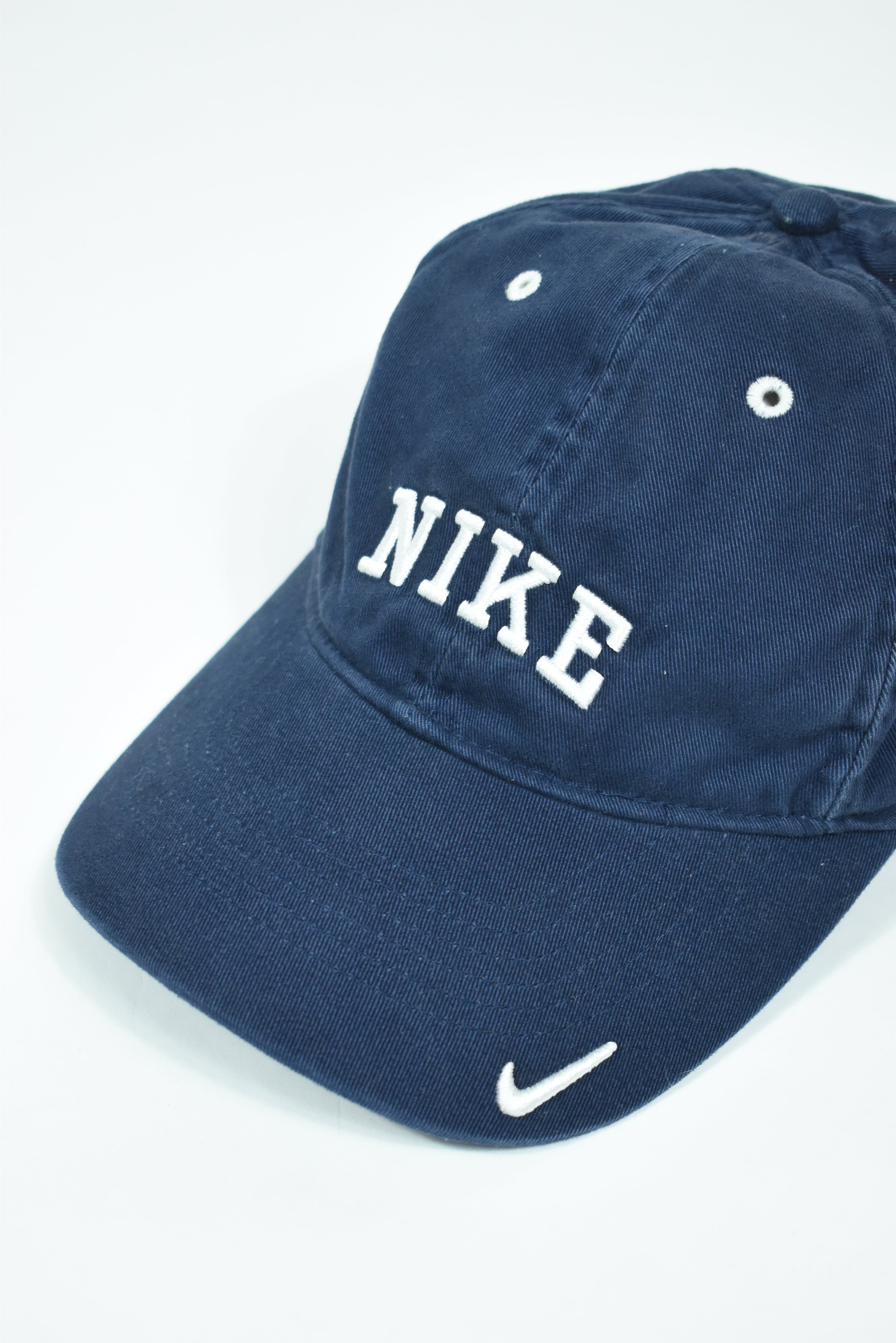 Vintage Nike Navy Embroidery Spellout Cap OS
