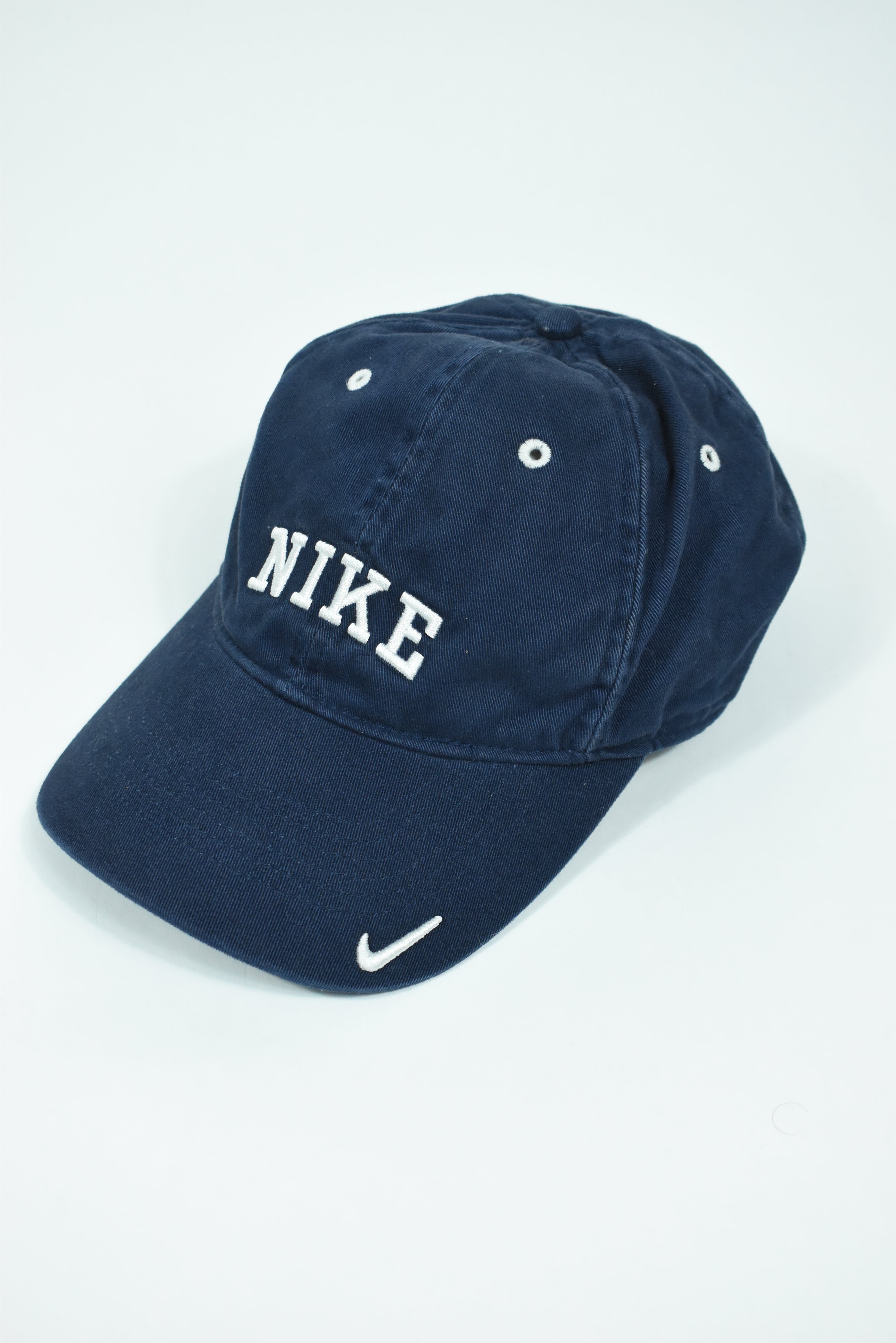 Vintage Nike Navy Embroidery Spellout Cap OS