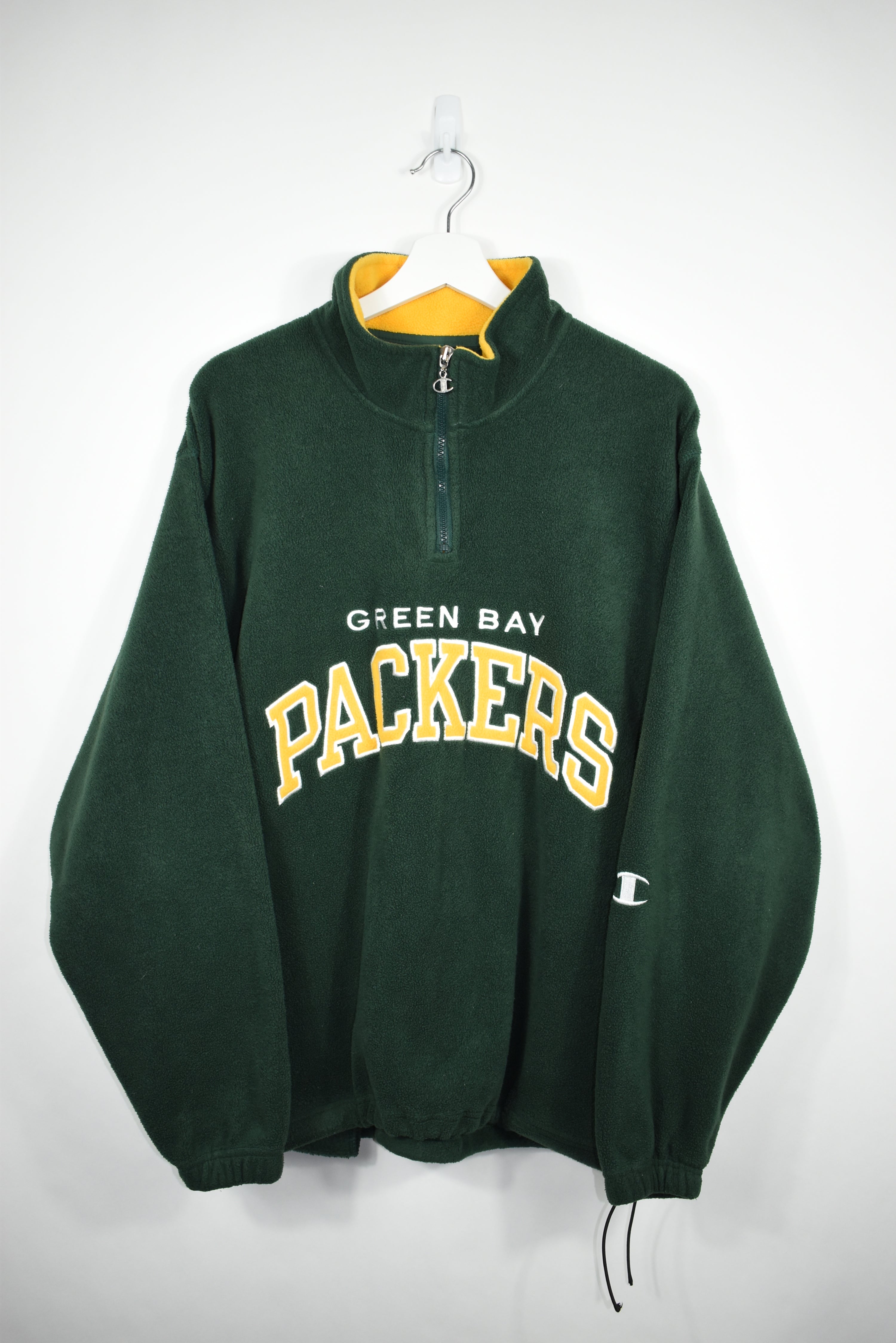 Vintage Champion Green Bay Packers Spellout Embroidered Fleece Large (Baggy)