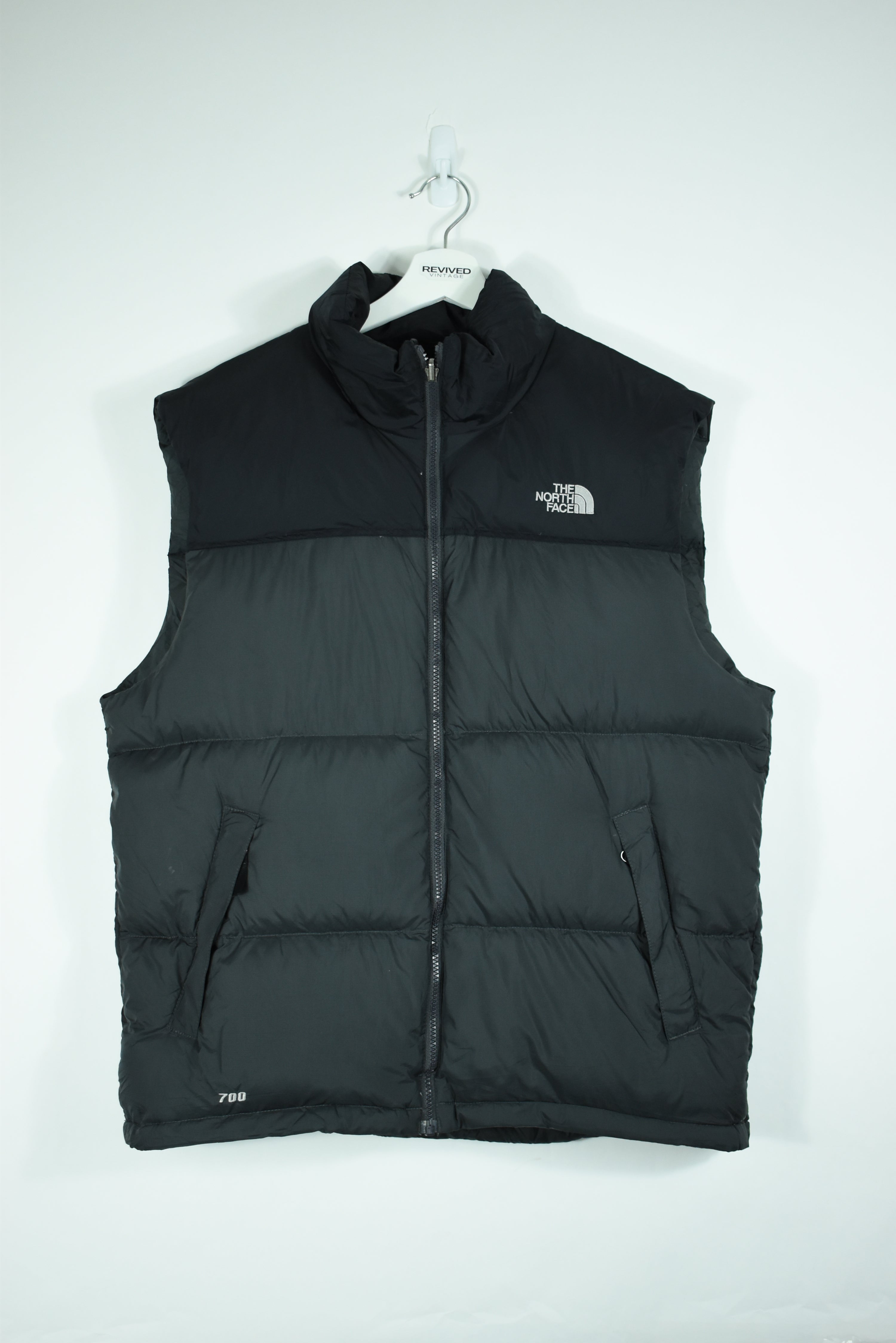 Vintage North Face Puffer Vest Charcoal Mens LARGE /XL