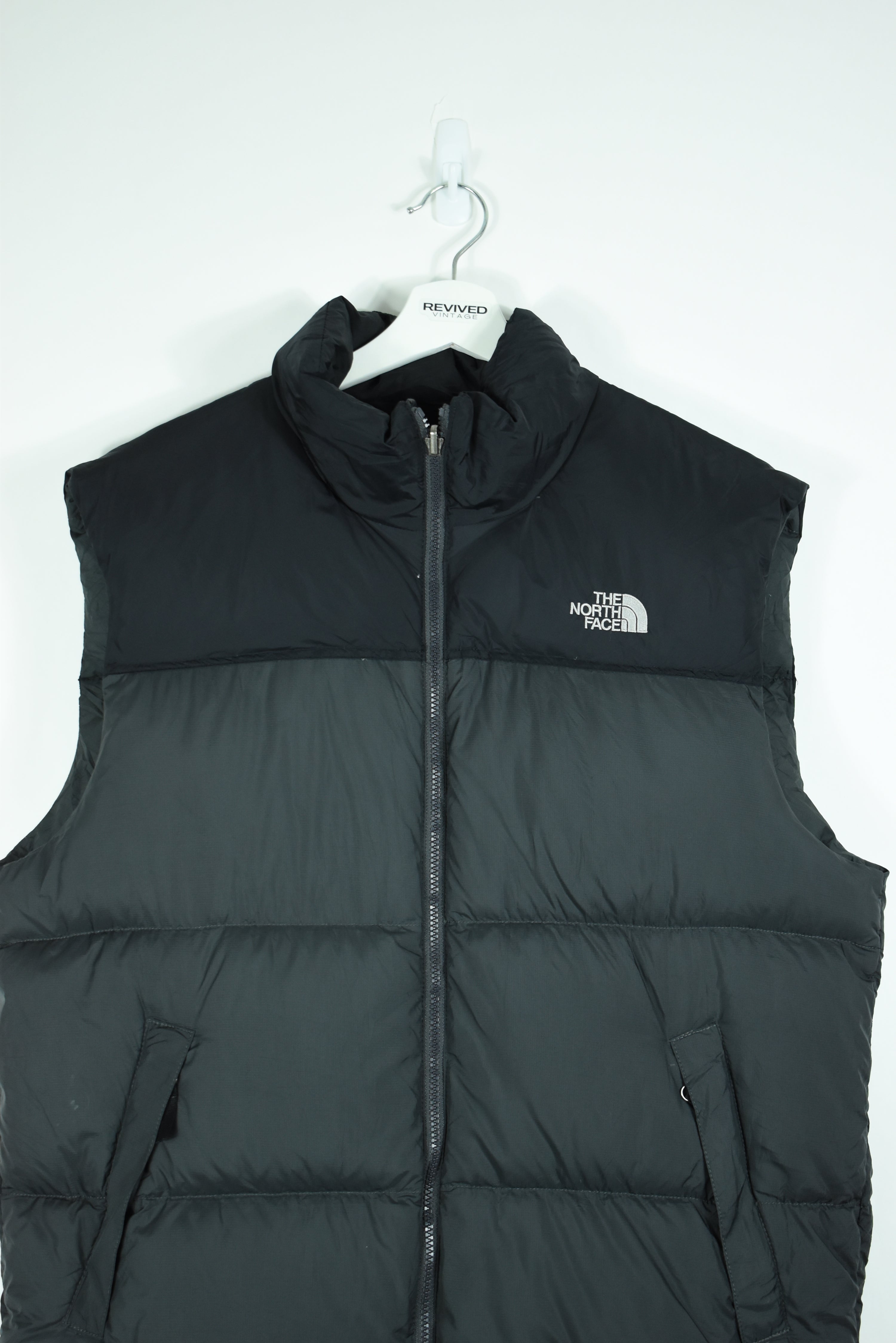 Vintage North Face Puffer Vest Charcoal Mens LARGE /XL