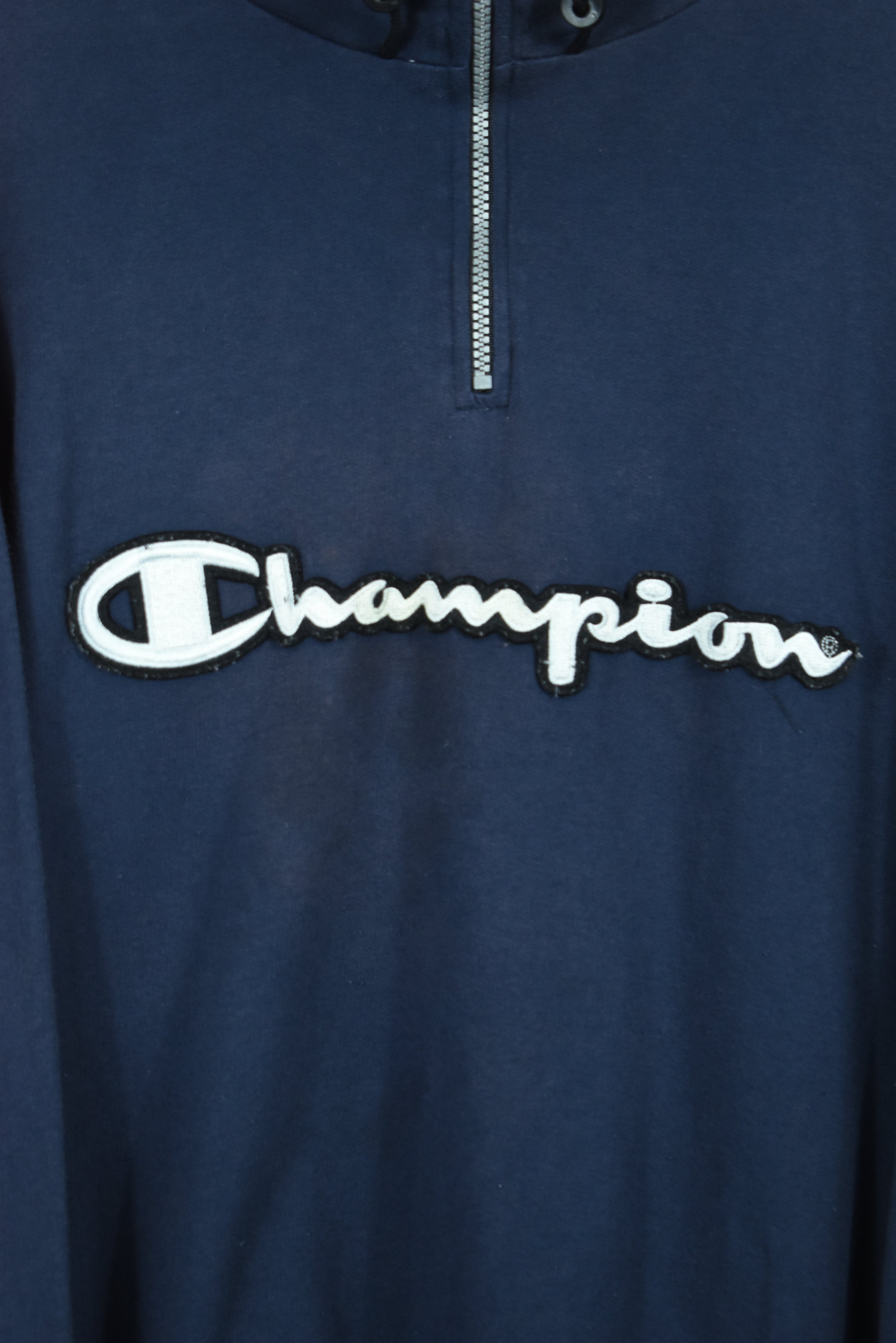 Vintage Champion Embroidery Spellout 1/4 Zip Sweatshirt XXL
