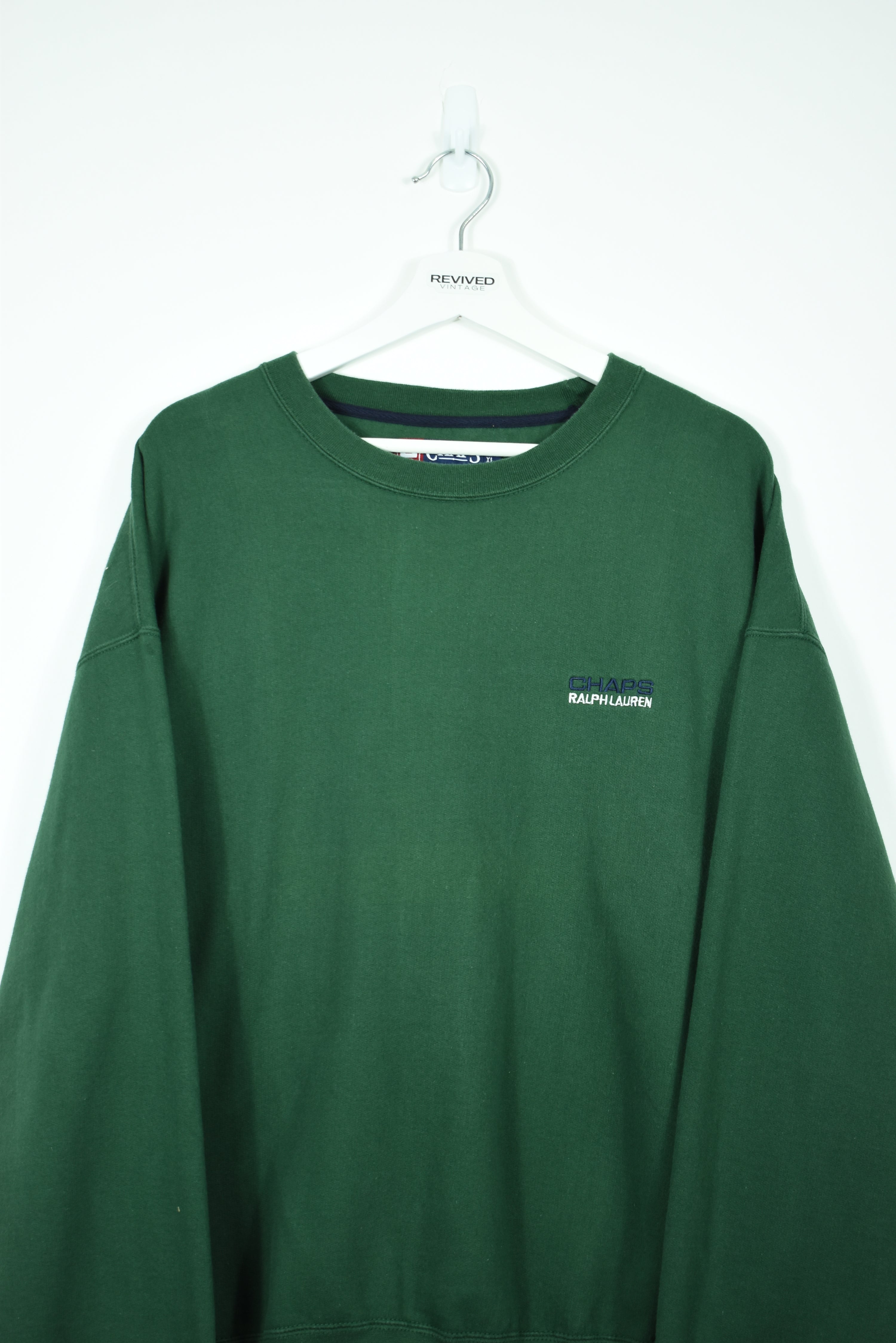 Vintage Chaps Ralph Lauren Embroidery Forrest Green Sweatshirt Xlarge