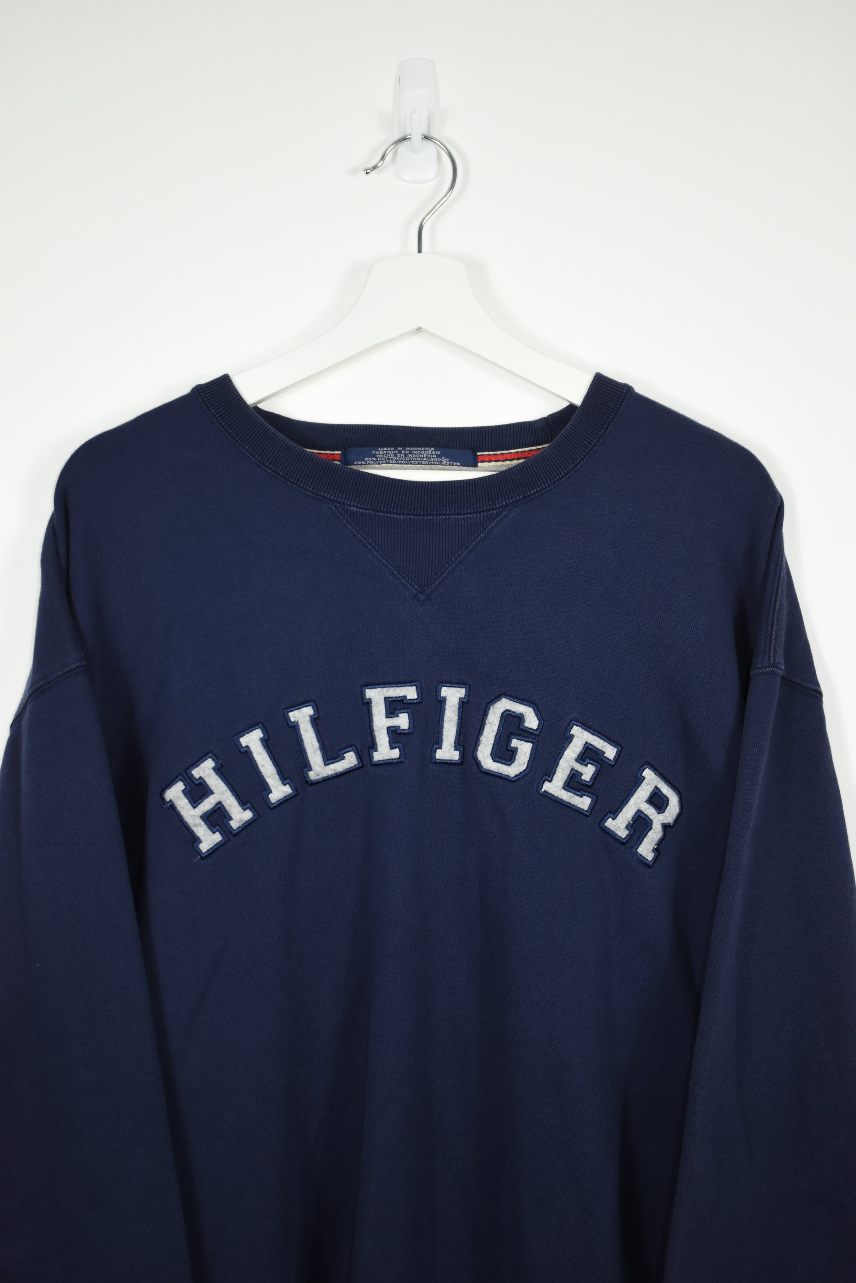 VIntage Tommy Hilfiger Spellout Embroidered Sweatshirt XLARGE