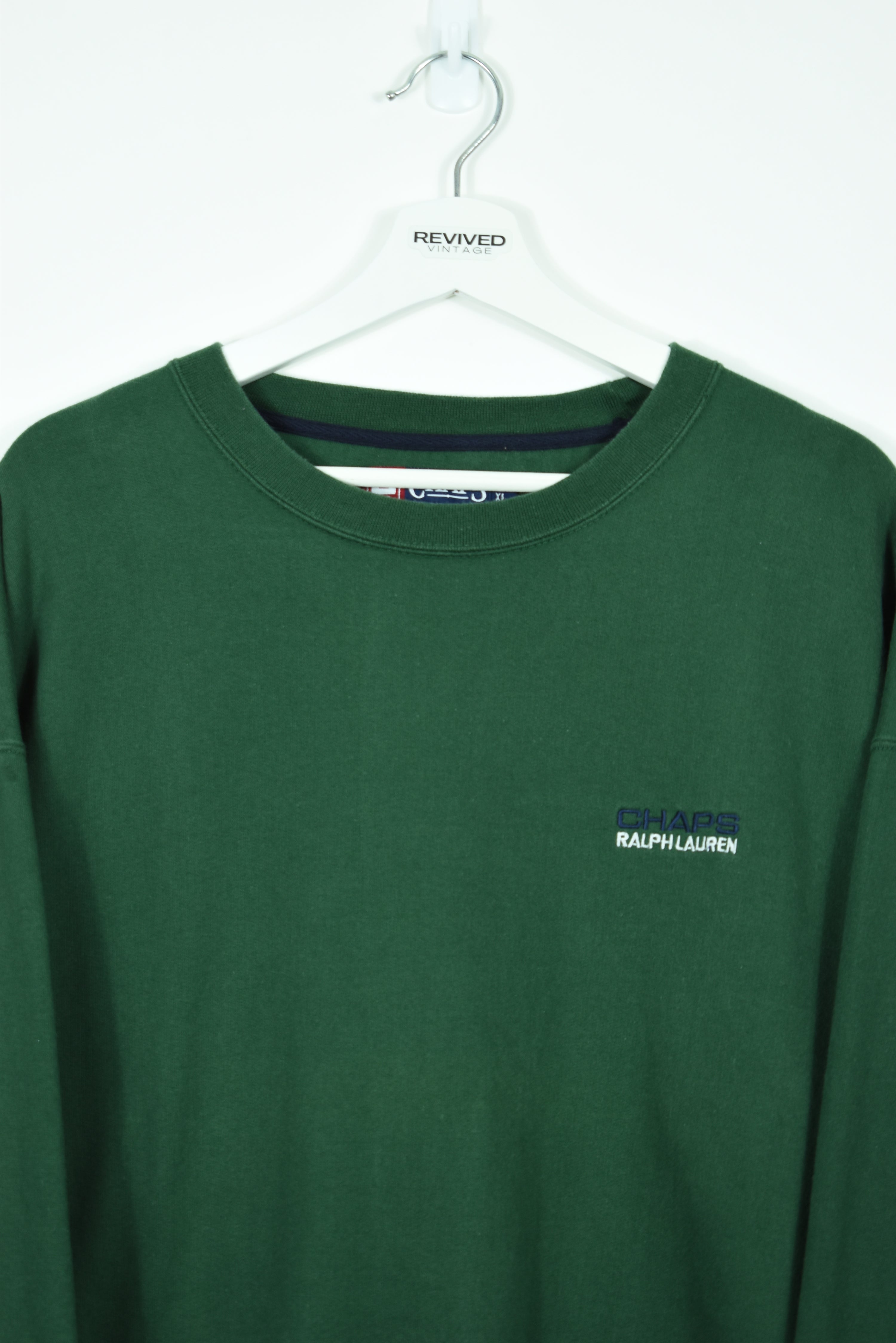 Vintage Chaps Ralph Lauren Embroidery Forrest Green Sweatshirt Xlarge
