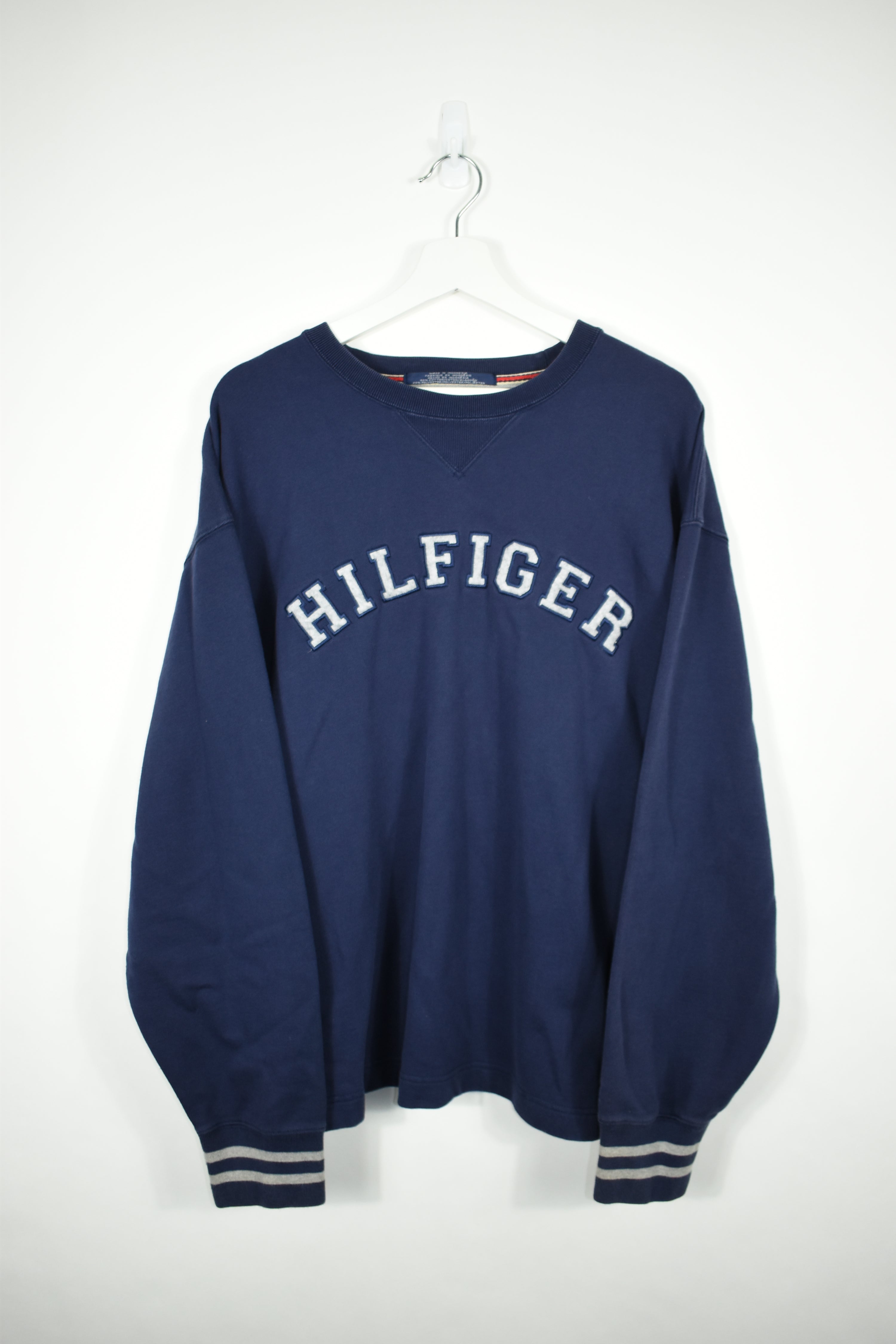 VIntage Tommy Hilfiger Spellout Embroidered Sweatshirt XLARGE