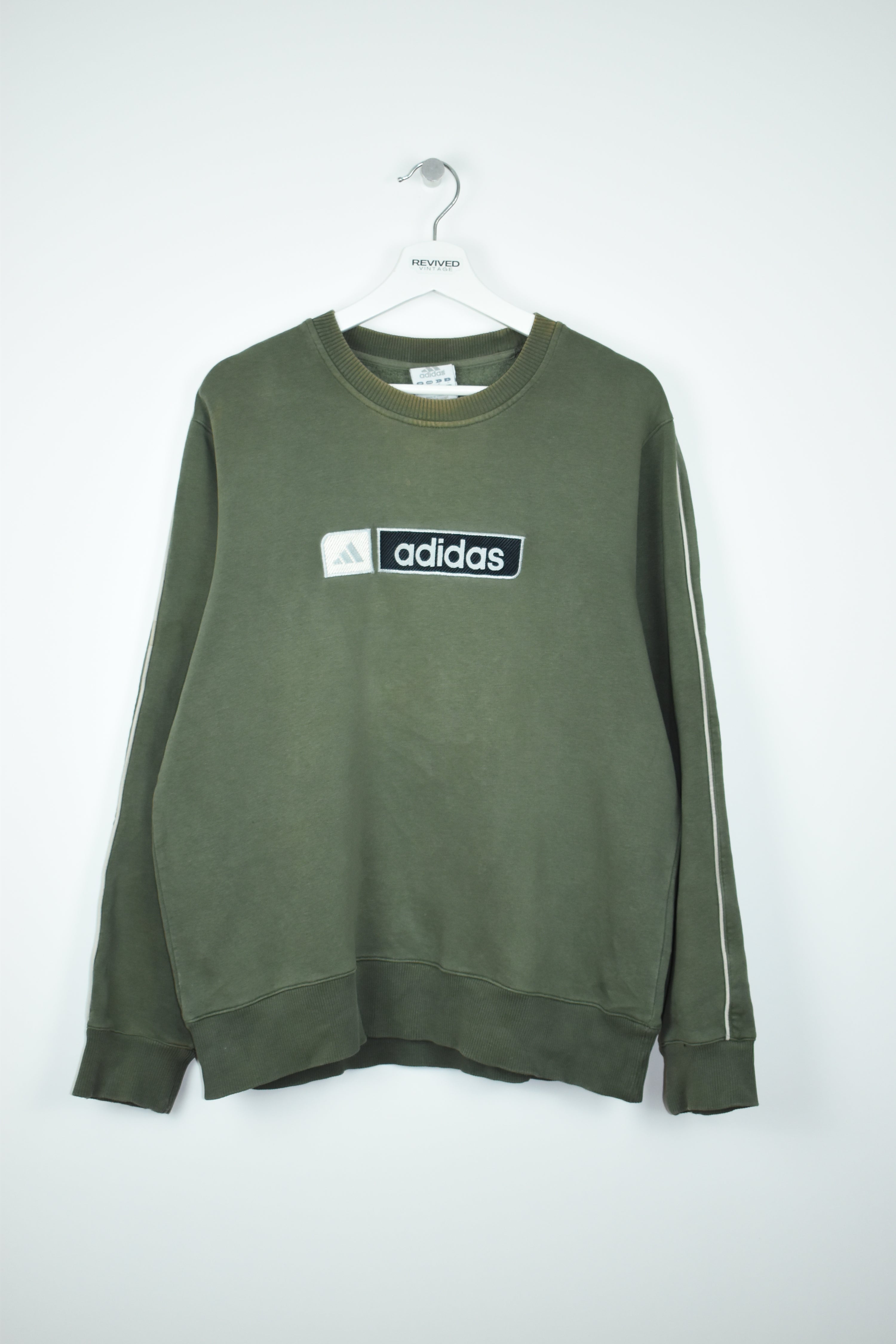 Vintage Adidas Embroidery Logo Sweatshirt Forrest Green Medium
