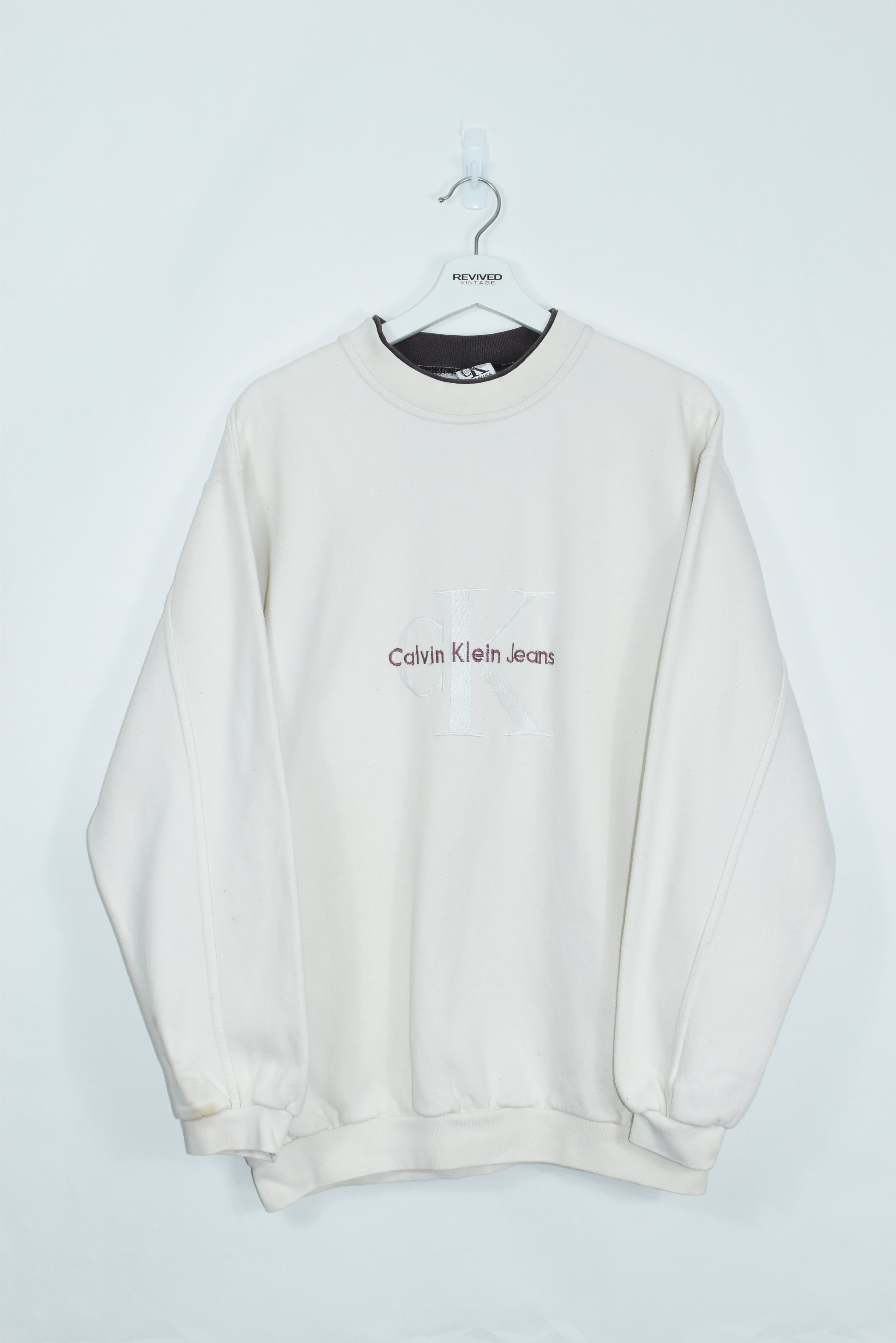 Vintage Calvin Klein Embroidered Sweatshirt Xlarge