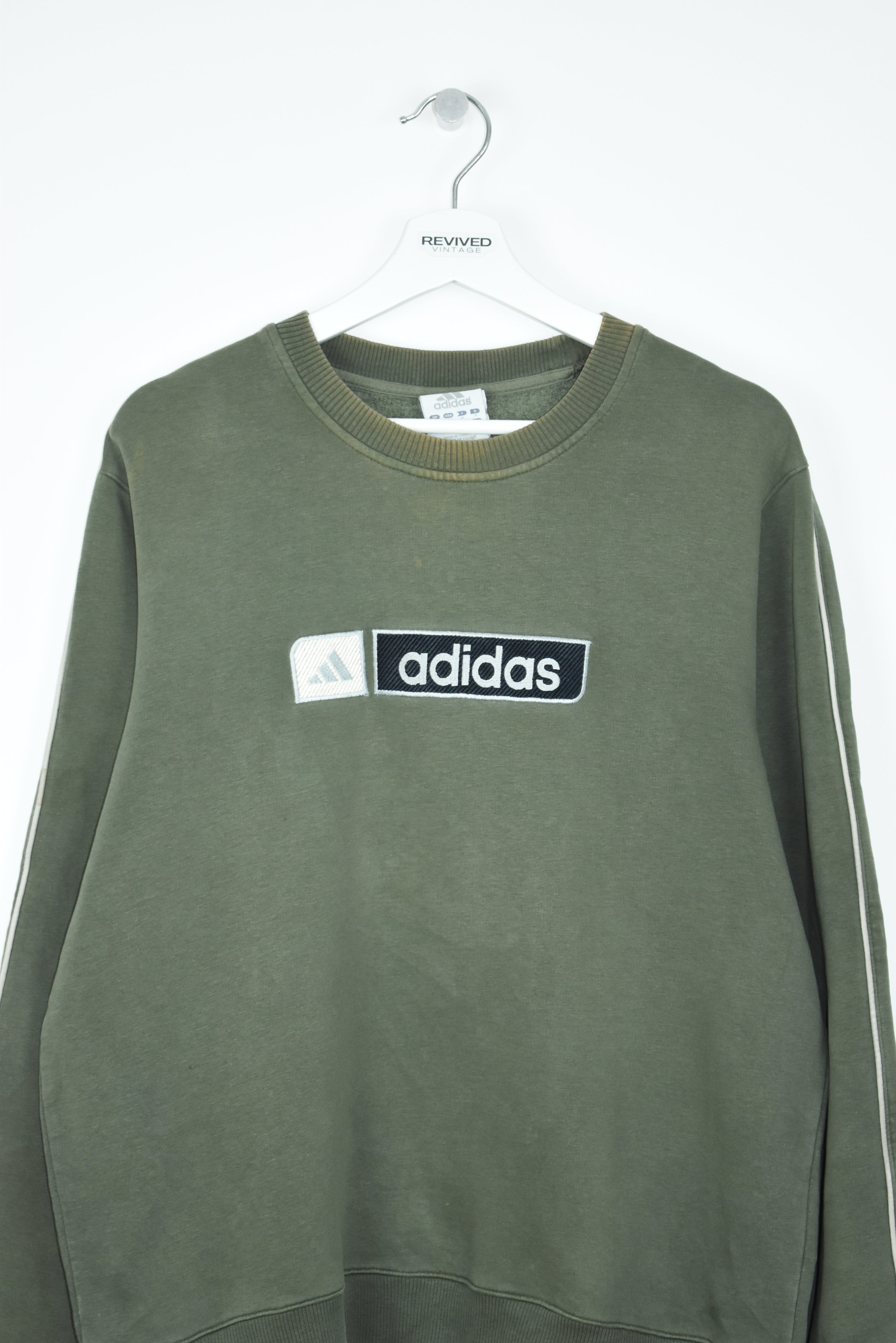 Vintage Adidas Embroidery Logo Sweatshirt Forrest Green Medium