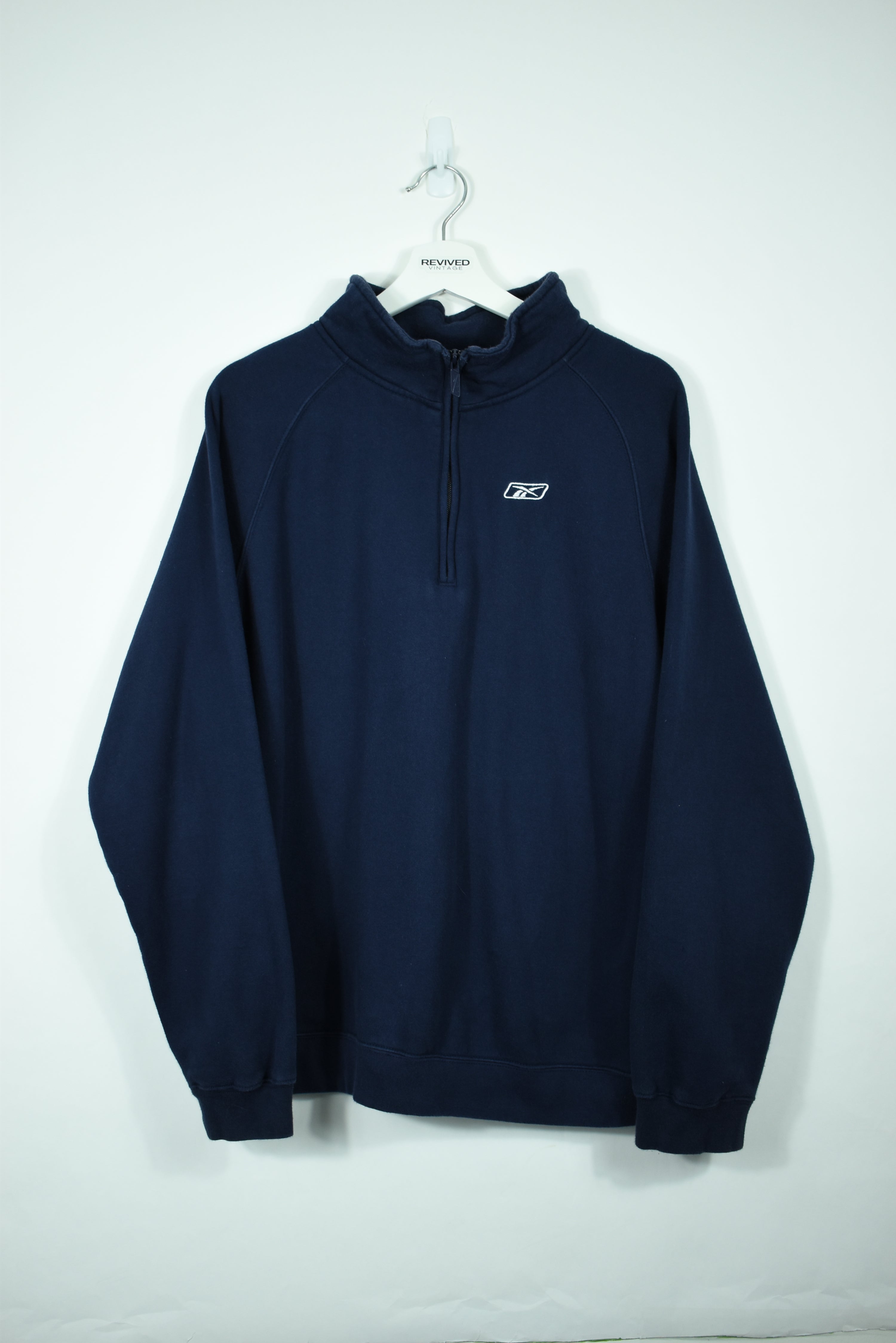 VINTAGE REEBOK EMBROIDERY 1/4 ZIP SWEATSHIRT MEDIUM