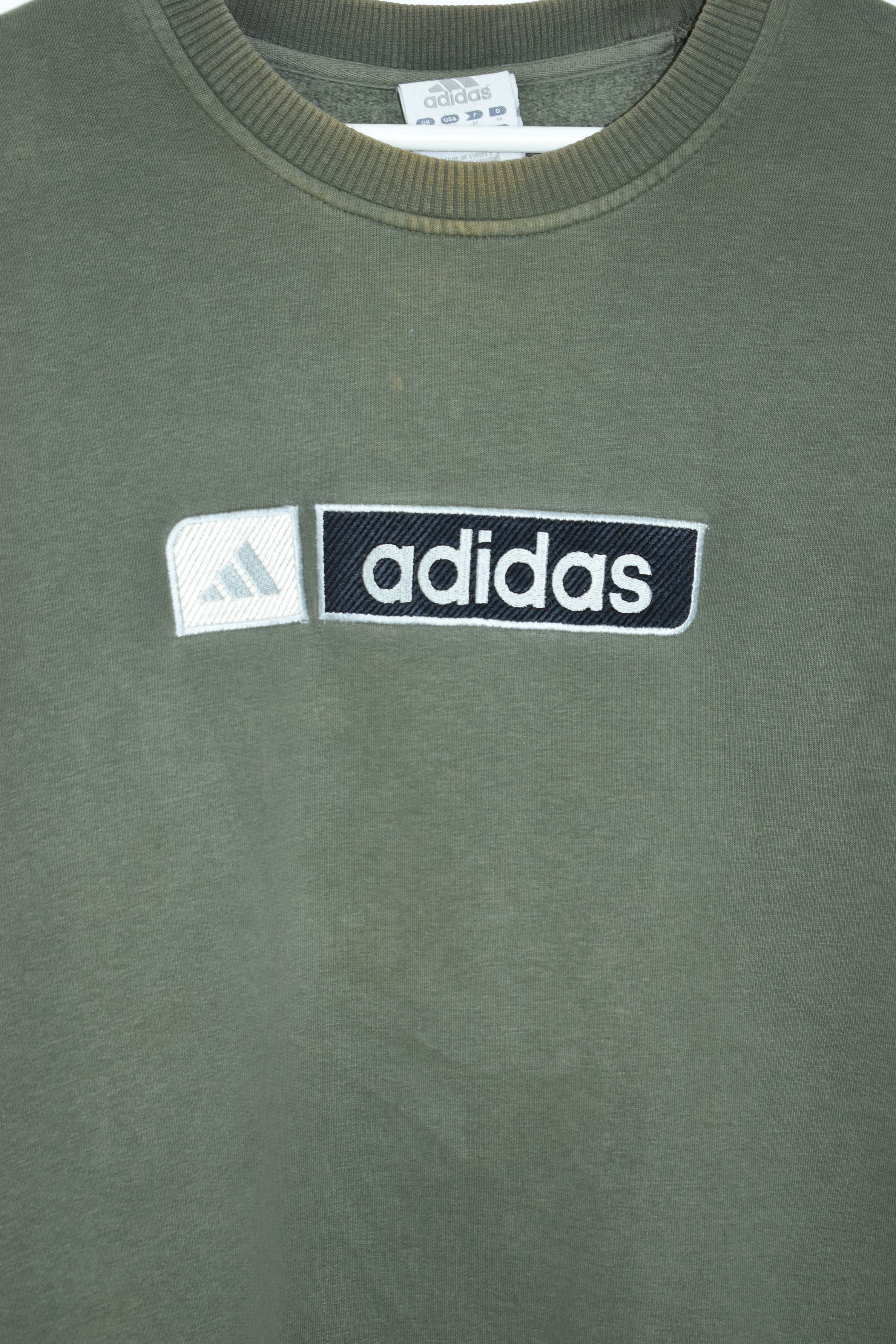 Vintage Adidas Embroidery Logo Sweatshirt Forrest Green Medium