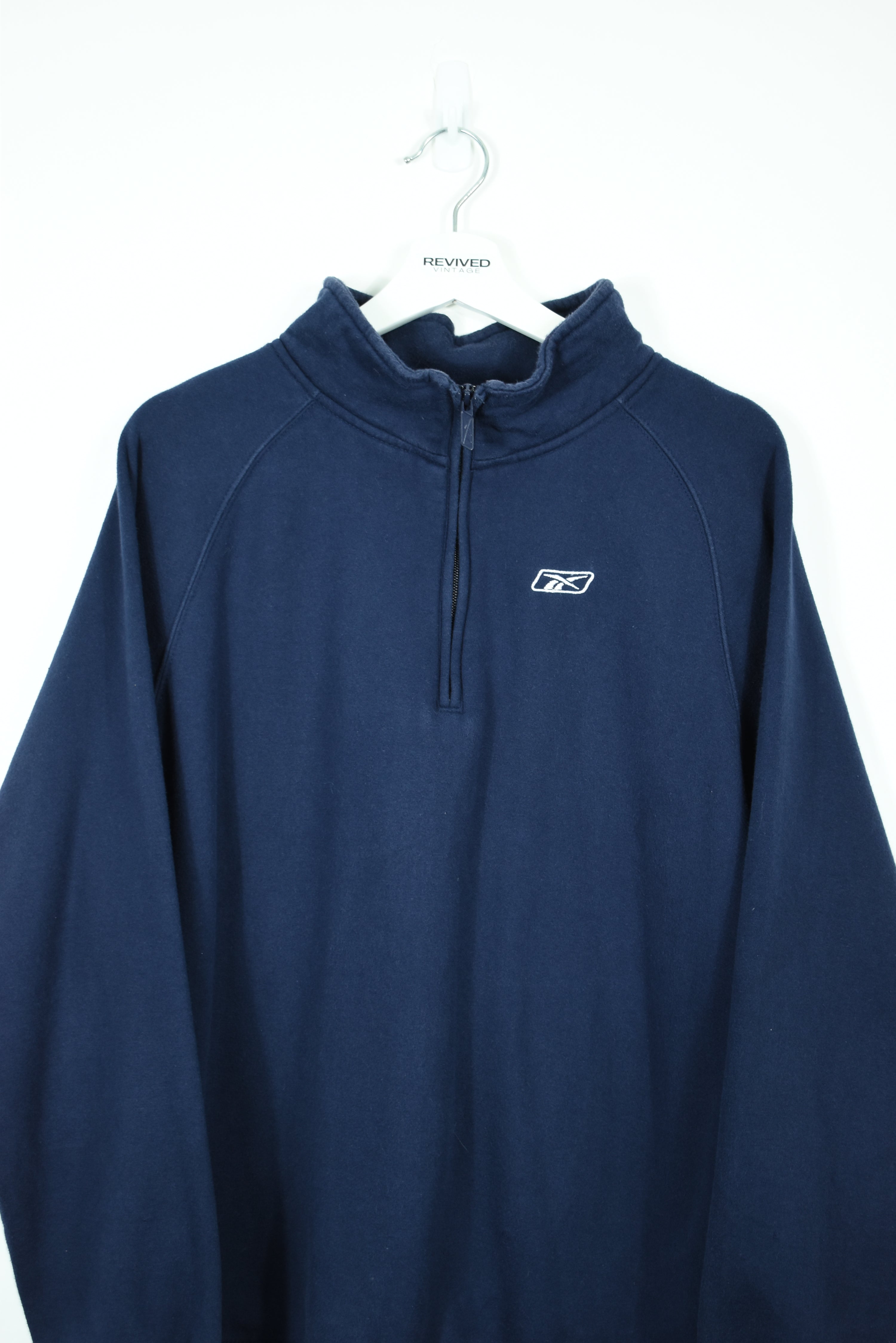 VINTAGE REEBOK EMBROIDERY 1/4 ZIP SWEATSHIRT MEDIUM