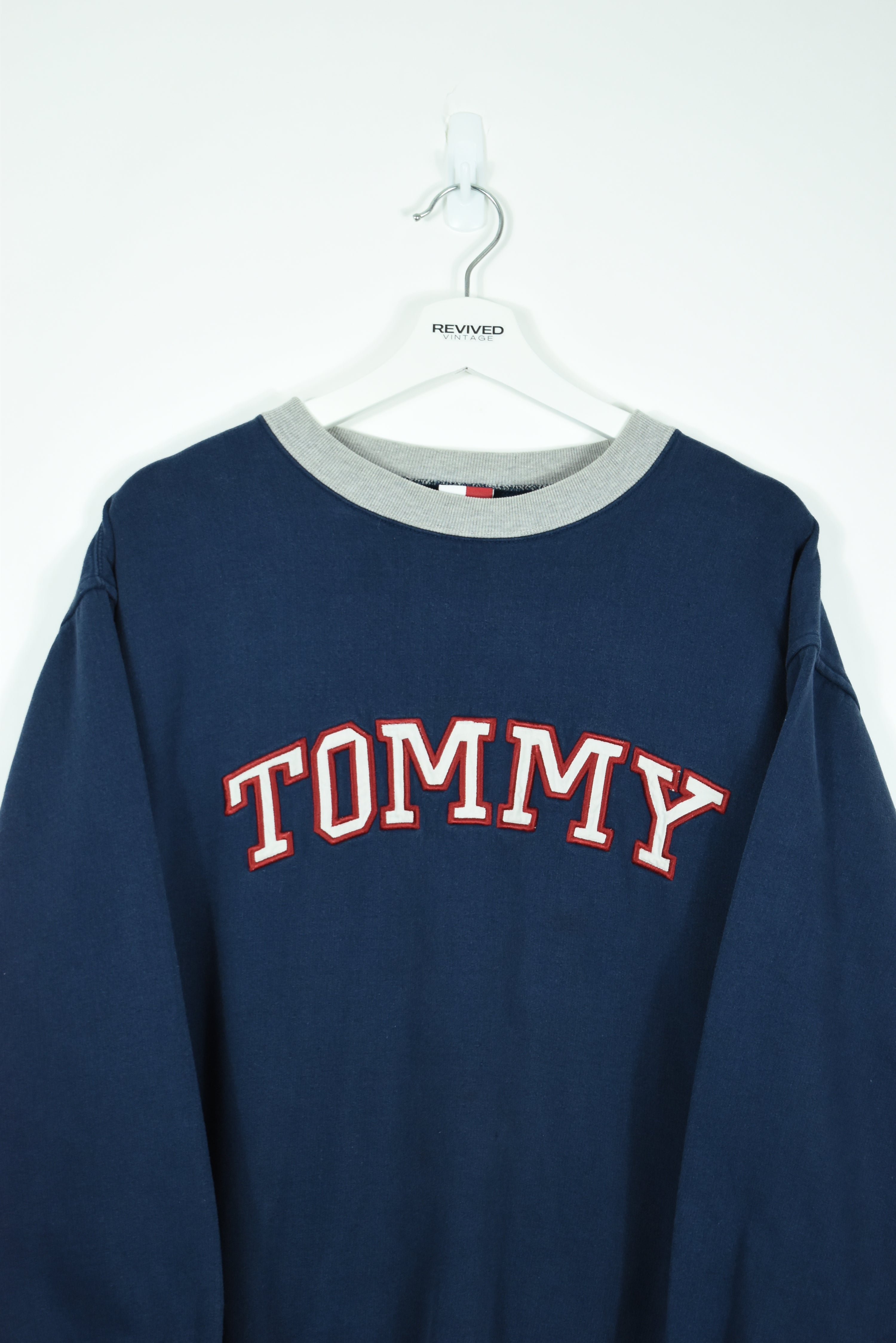 VINTAGE TOMMY HILFIGER EMBROIDERY DOUBLE SIDED SWEATSHIRT LARGE