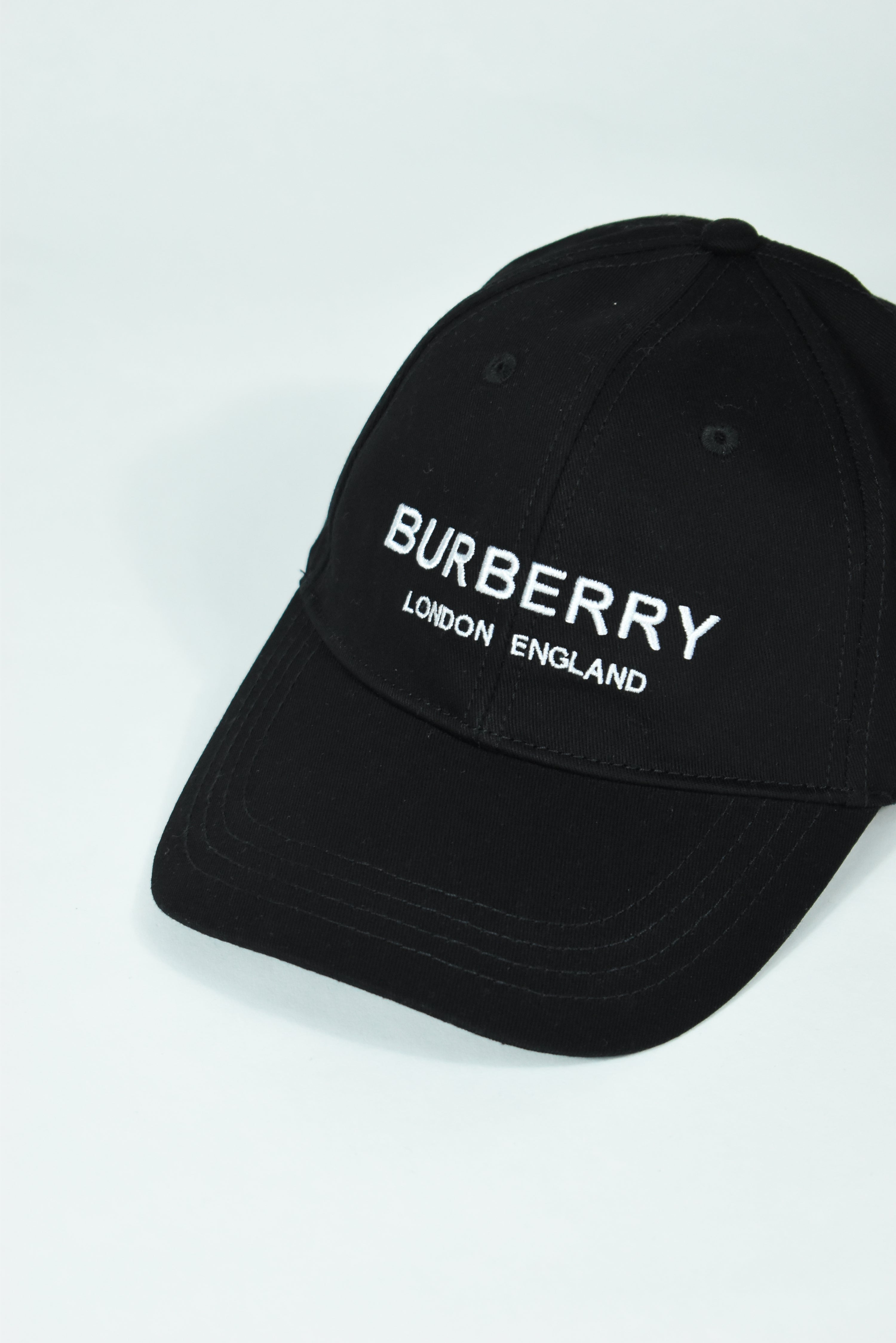 New Black Burberry London Embroidery Cap