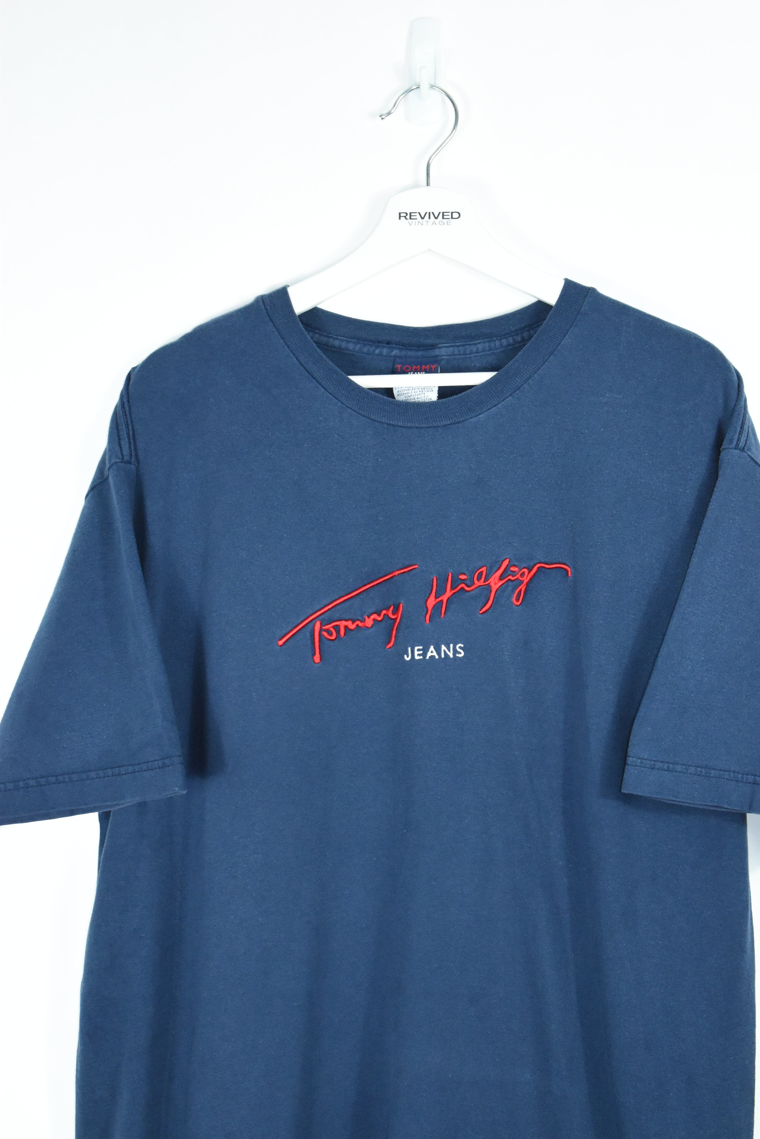 Vintage Tommy Hilfiger Embroidery Script T Shirt XLARGE