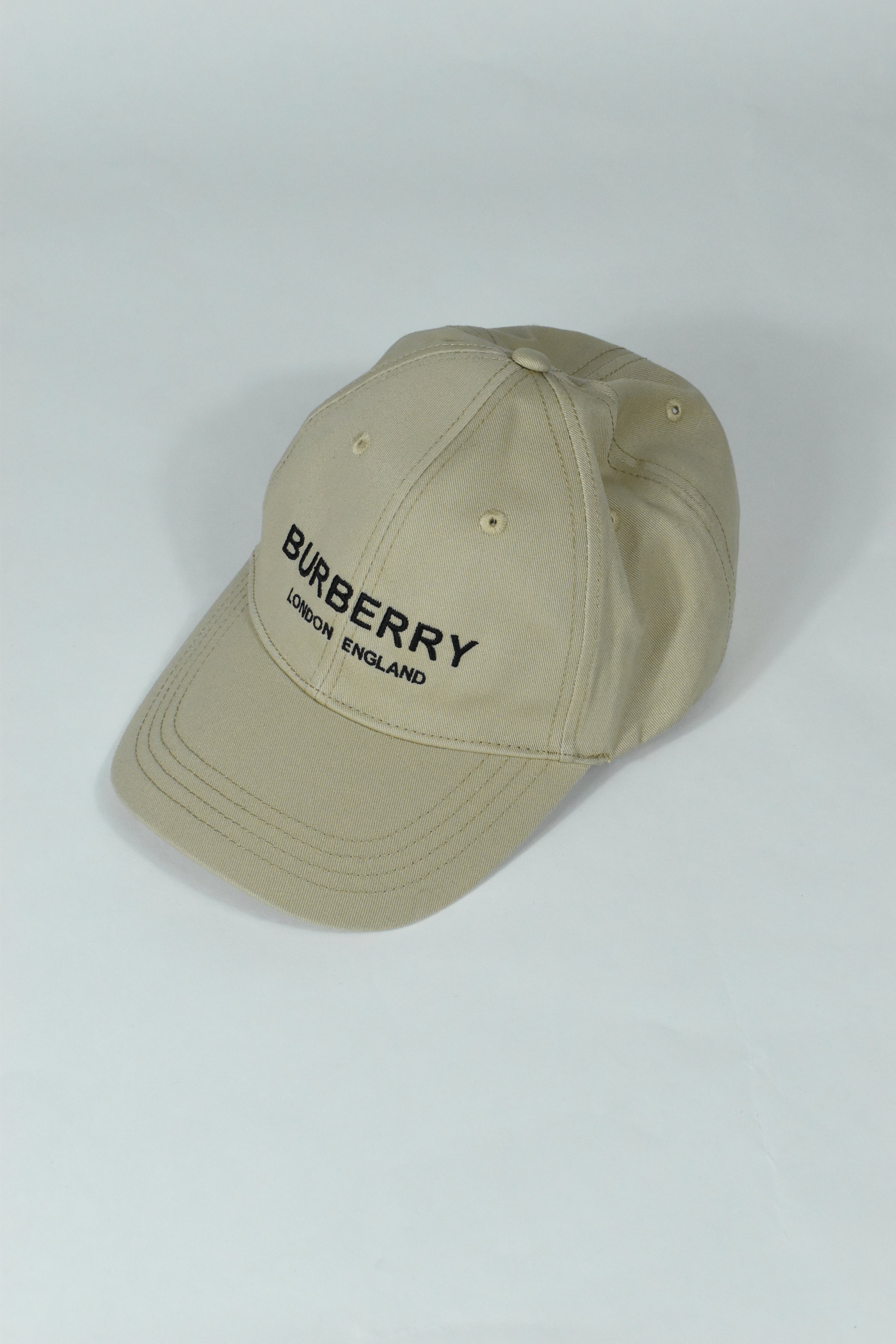 New Beige Burberry London Embroidery Cap