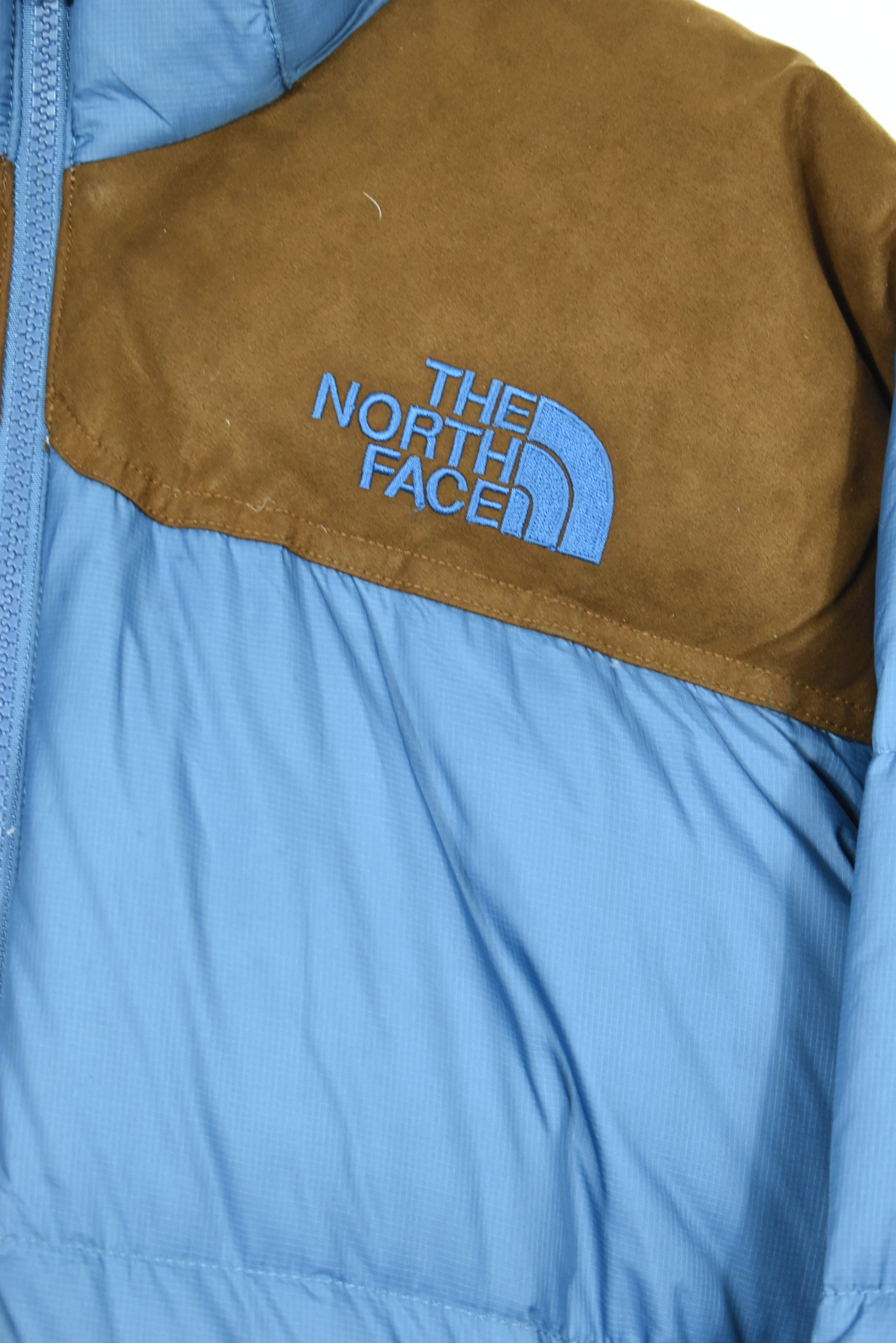 VINTAGE NORTH FACE NUPTSE 700 PUFFER BLUE BROWN SMALL